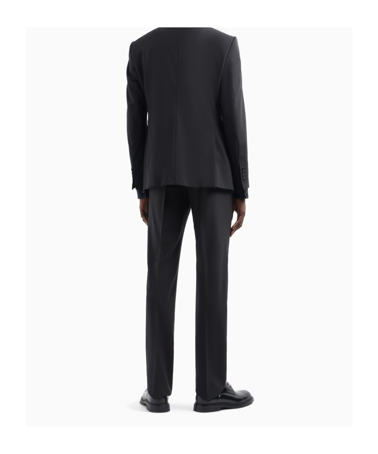 Emporio Armani Single-breasted Suit In Virgin-wool Two-way Stretch Canvas In Black
