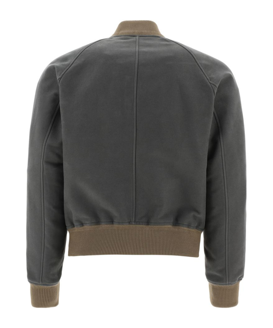 Tom Ford Ribbed-detail Zipped-up Bomber Jacket In Black