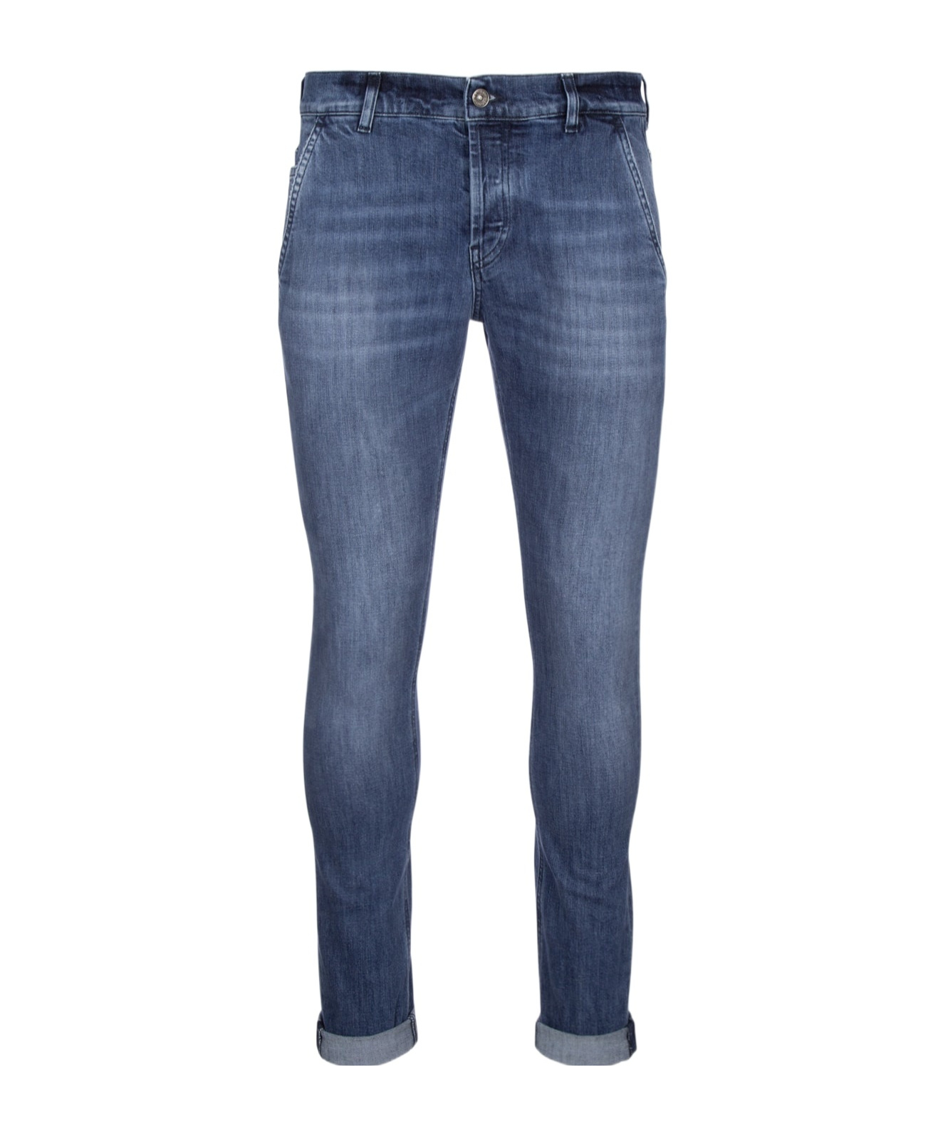 Dondup Trousers With Pockets And Belt Loops In Blue
