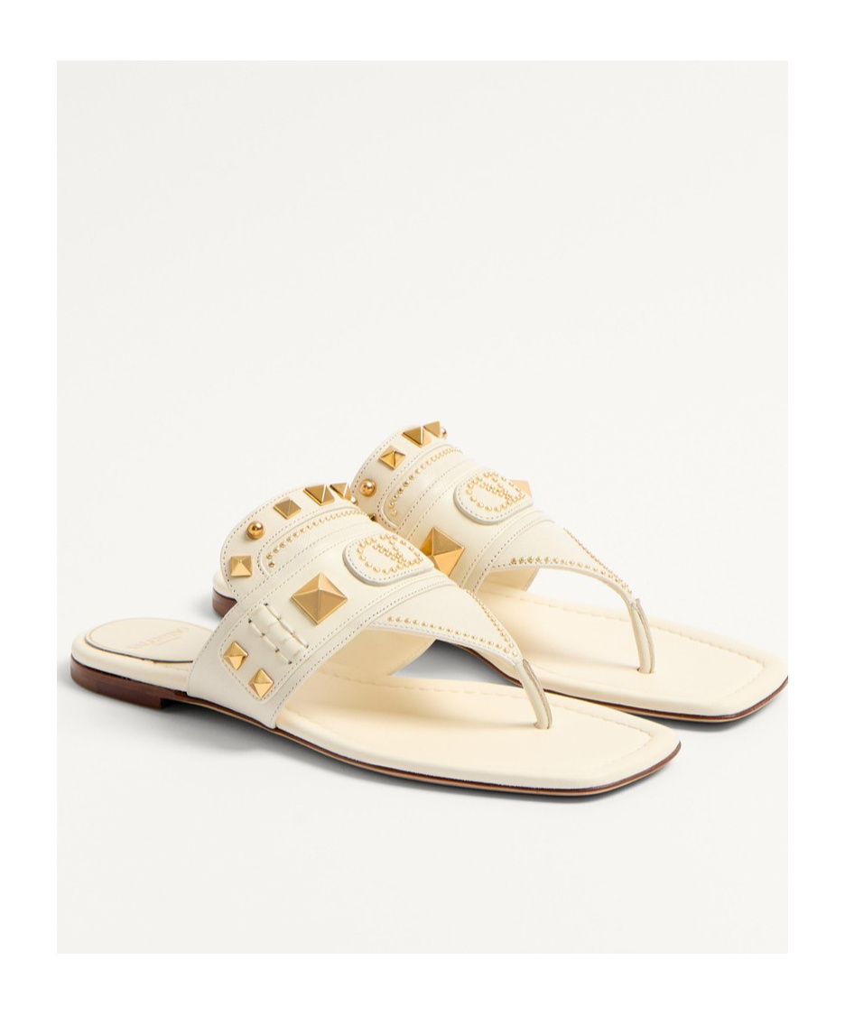 Shop Valentino Plaster Caster Goatskin Thong Sandal In Nude
