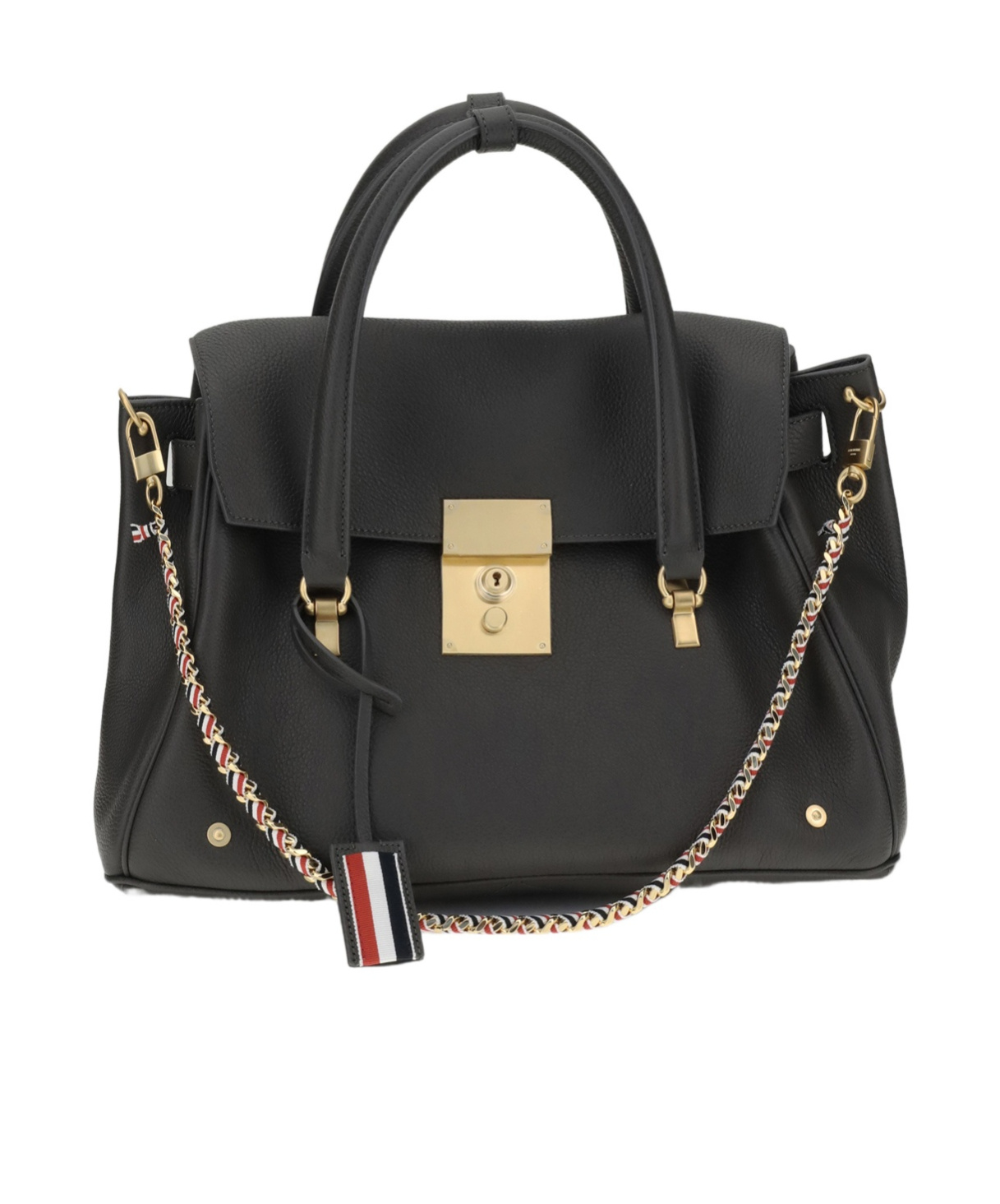 Thom Browne Mrs.thom Rwb Stripe Luggage Bag In Gray