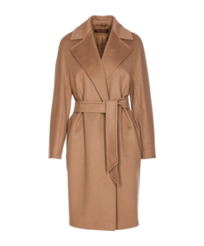 Max Mara Long-sleeved Coat In Brown