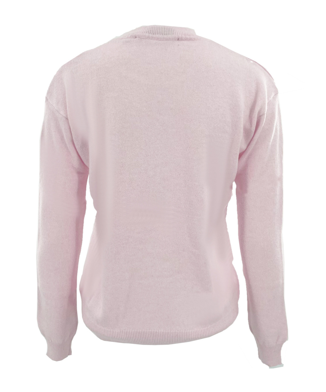 Shop Moschino Round-collar And Long-sleeved Sweater In Nude