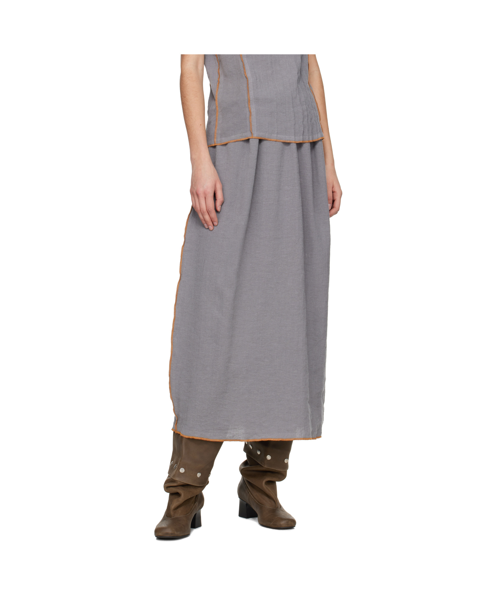 Baserange Max Maxi Skirt In Gray