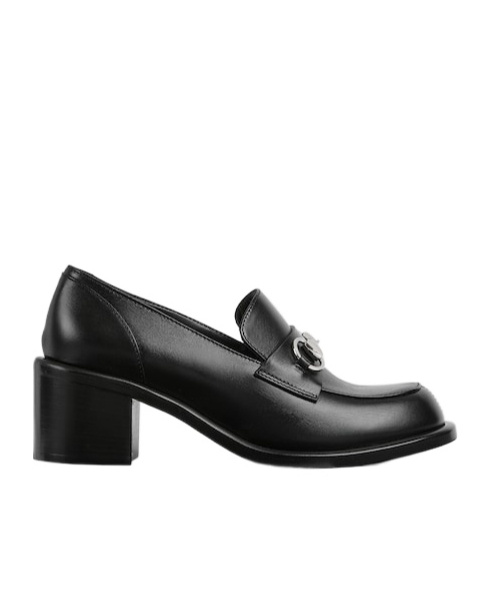 Gucci Women's Heeled Loafer With Horsebit In Black