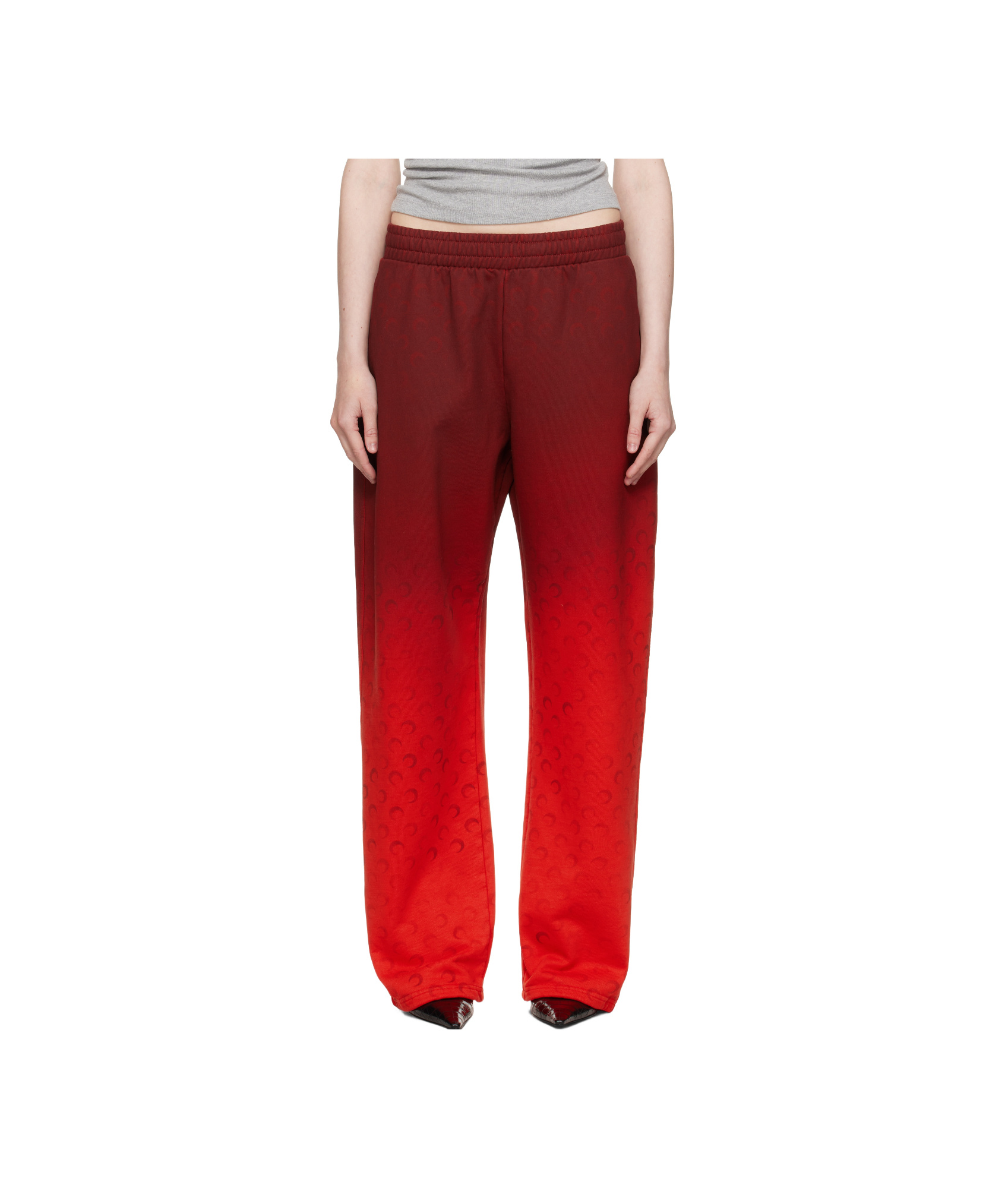 Marine Serre Red Moon Faded Fleece Sweatpants