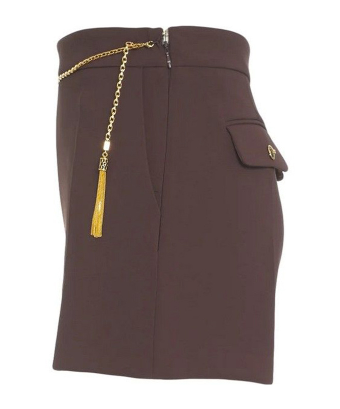 Elisabetta Franchi Stylish Shorts With Chain And Pockets In Multi