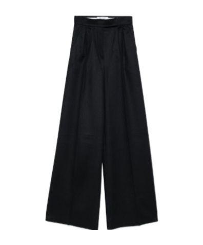 Max Mara Marzia Elastic-waist Palazzo Pants In Black