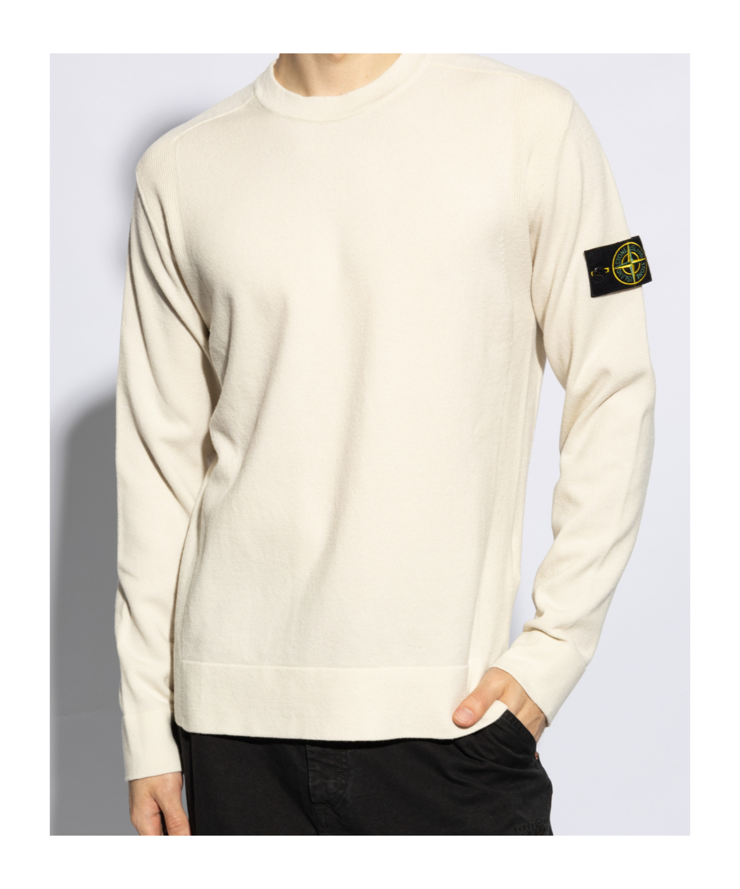 Stone Island 508a3 Maglia In Lana In White