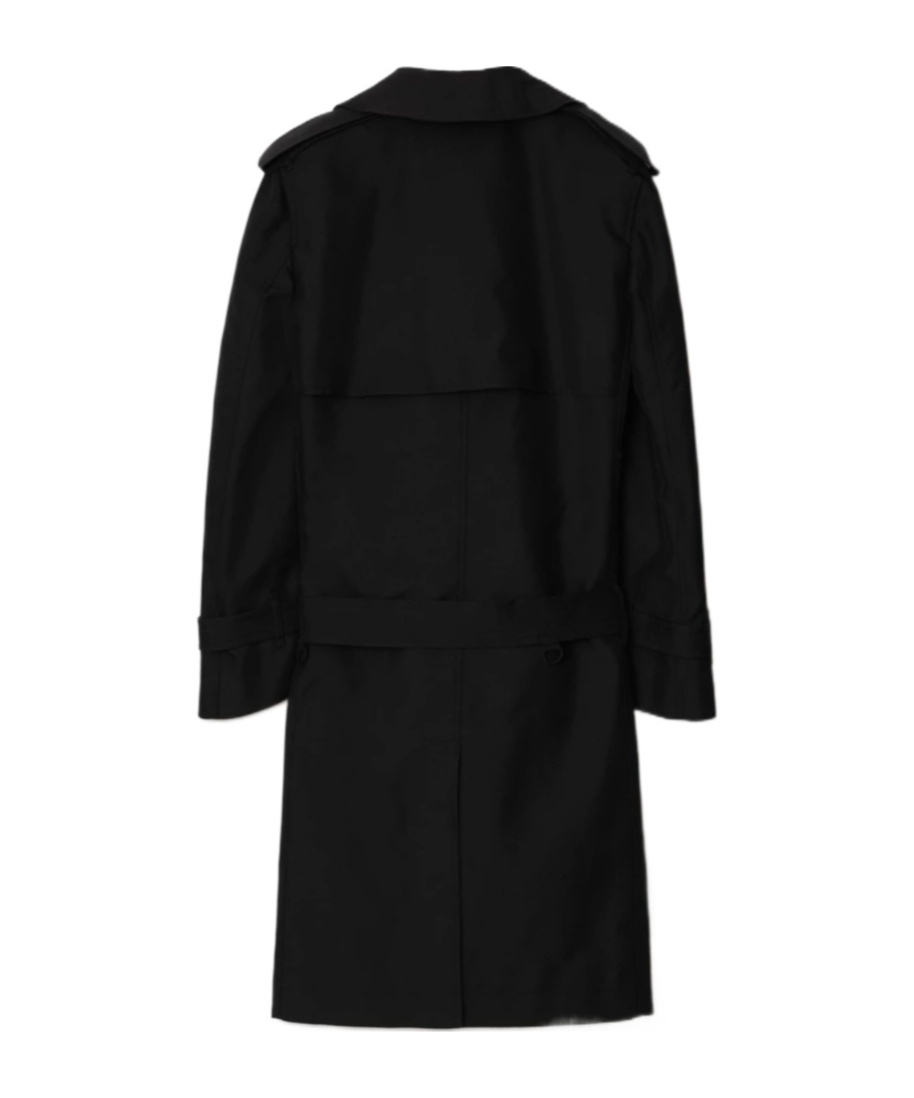 Burberry Double-breasted Belted Trench Coat In Black