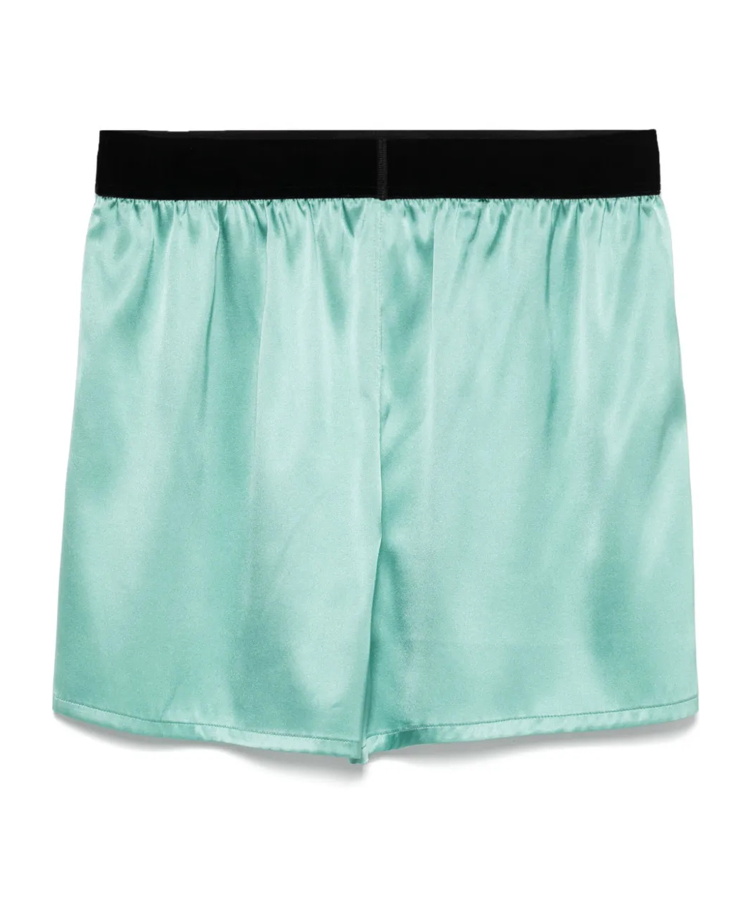 Tom Ford Silk Satin Boxer Shorts With Elastic Waistband In Green