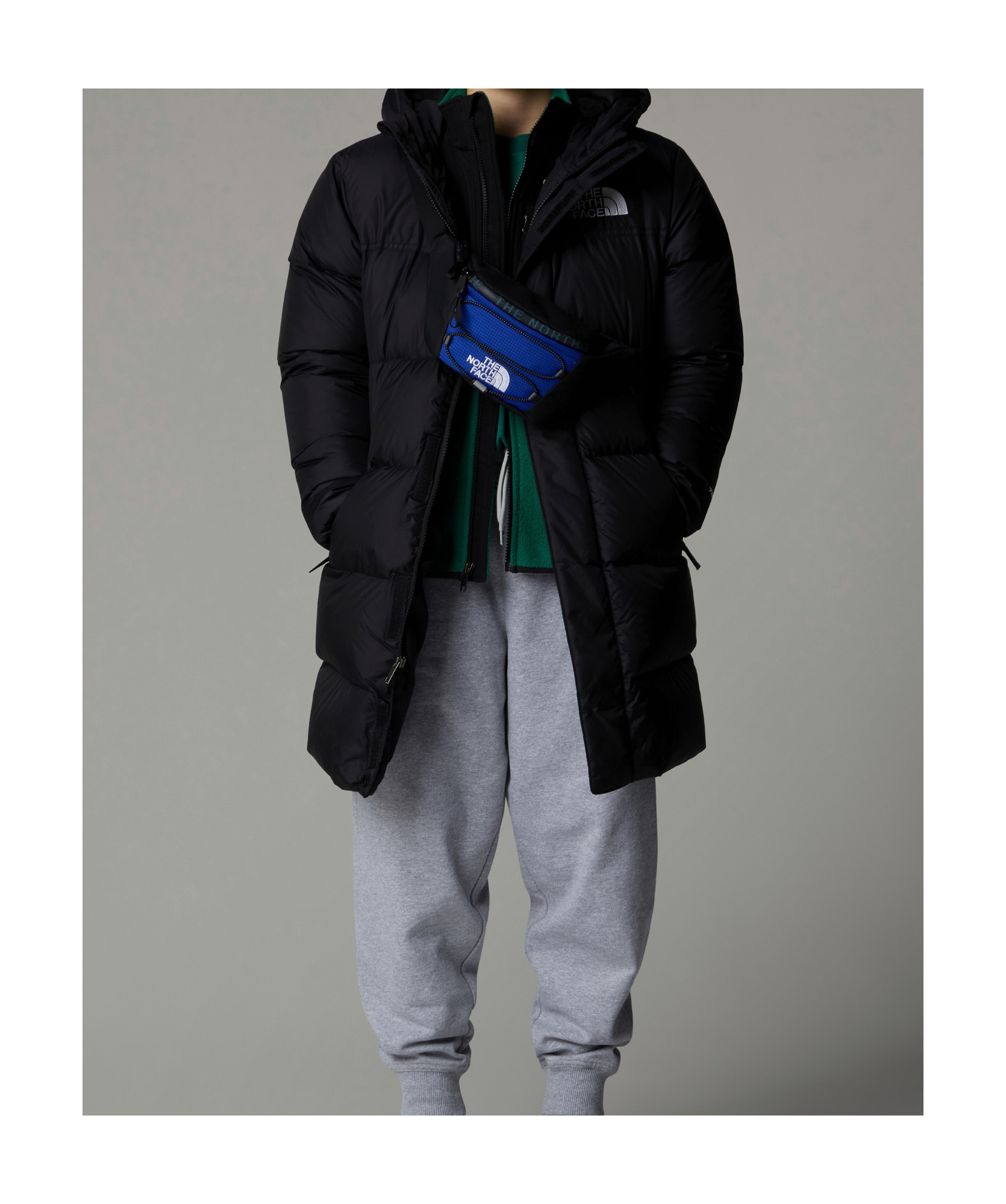 The North Face Long Parker Down Jacket In Black