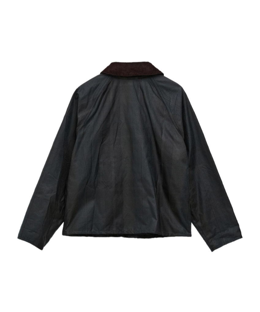 Barbour Dundee Tartan Spey Waxed Jacket In Black