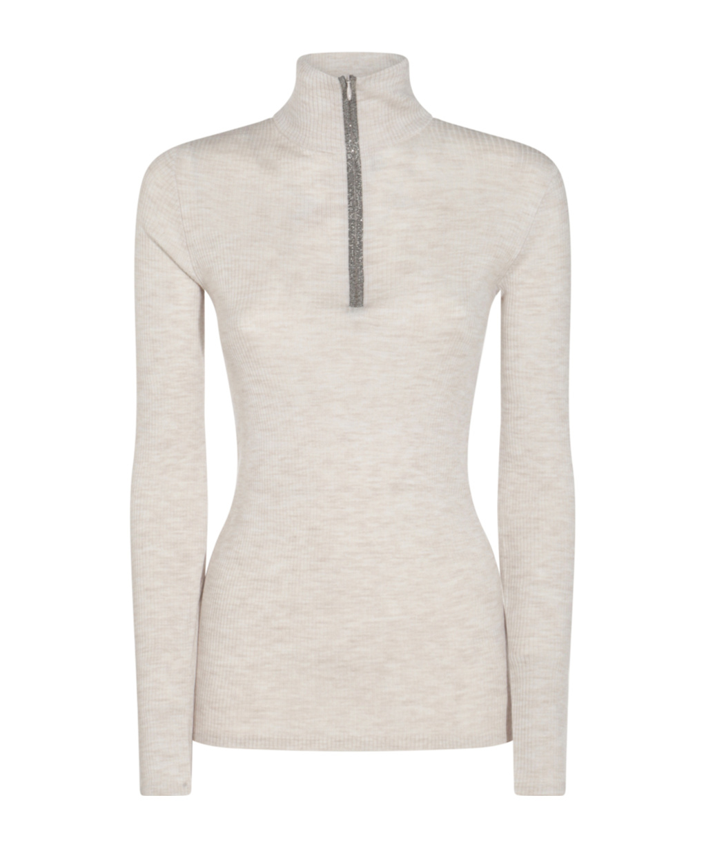 Brunello Cucinelli Long-sleeved Sweater In White