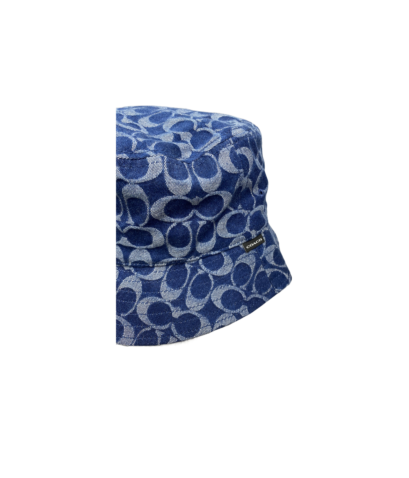 Coach Signature Denim Bucket Hat In Blue