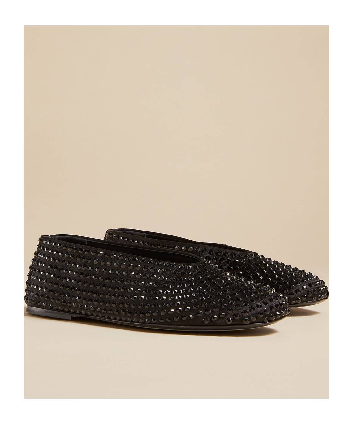 Shop Khaite Crystal Inlaid Ballet Shoes In Black