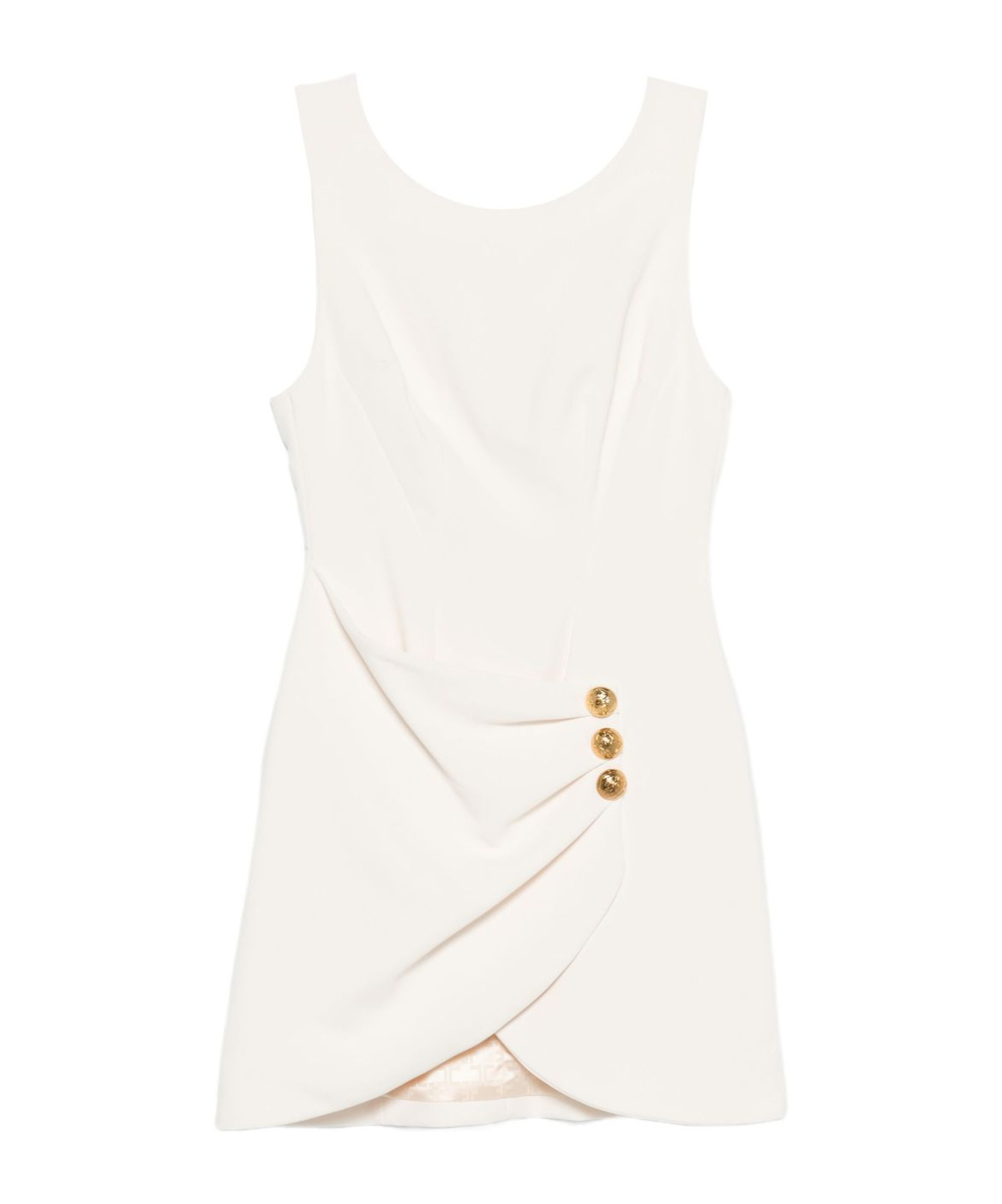 Elisabetta Franchi Button-embellished Mini Dress In White