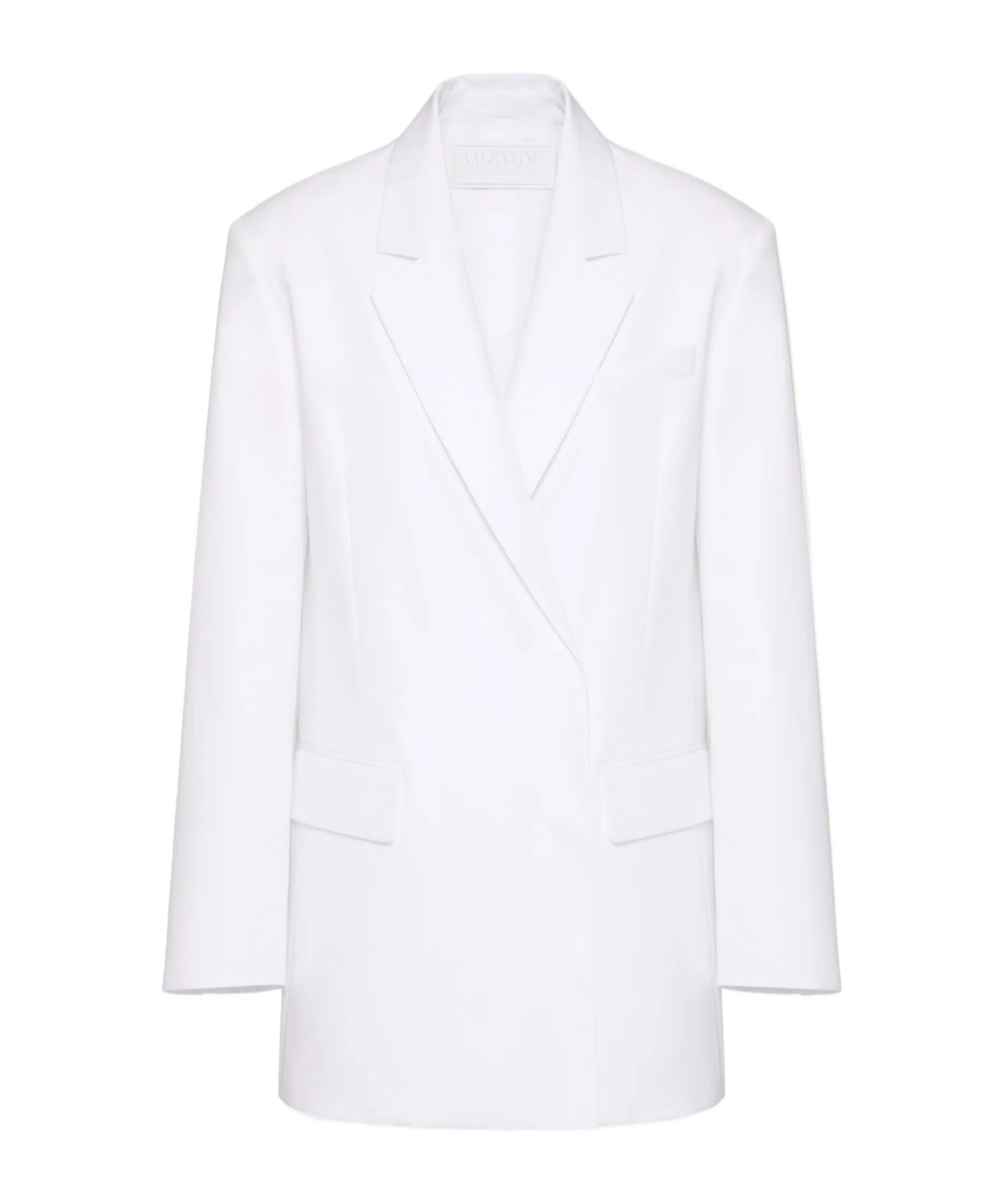 Valentino Single Breast Cotton Jacket In White