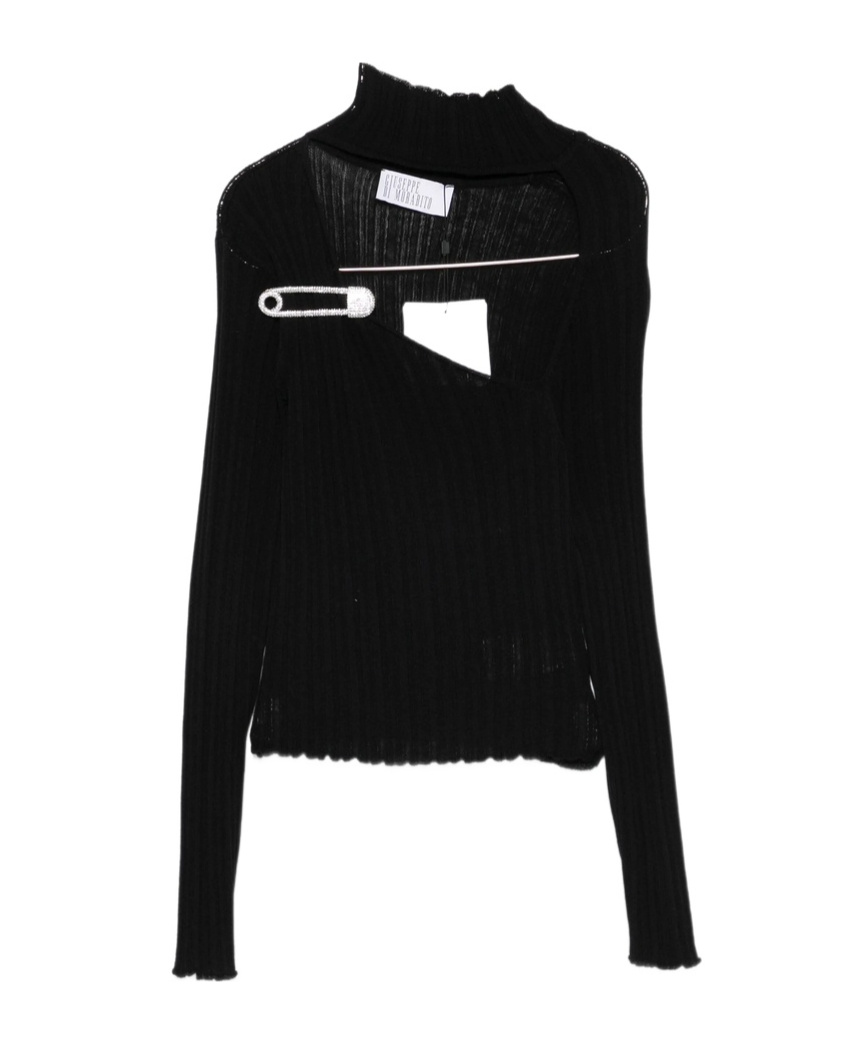 Giuseppe Di Morabito Ribbed Safety-pin Sweater In Black