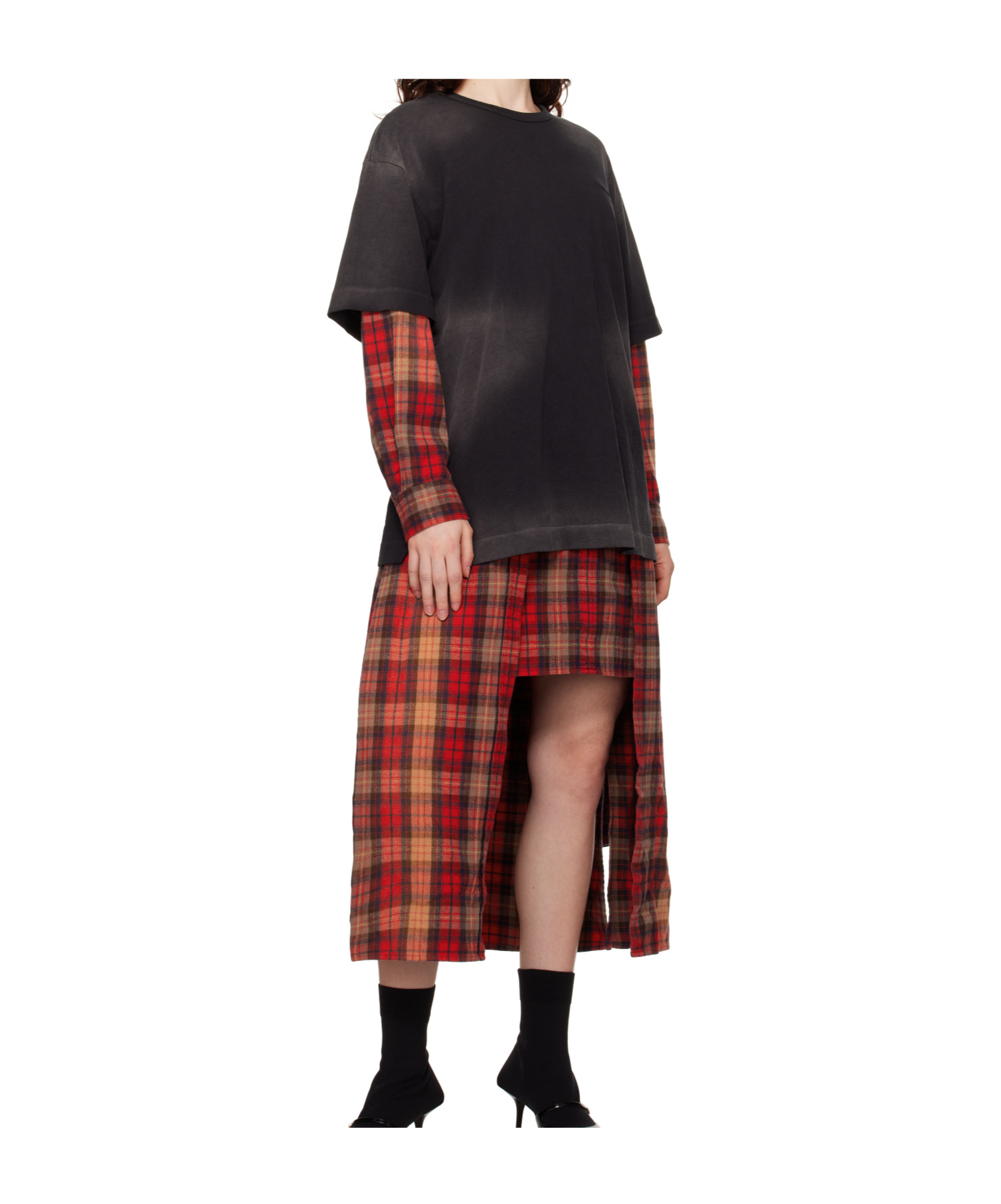 Juunj Layered Midi Dress In Black