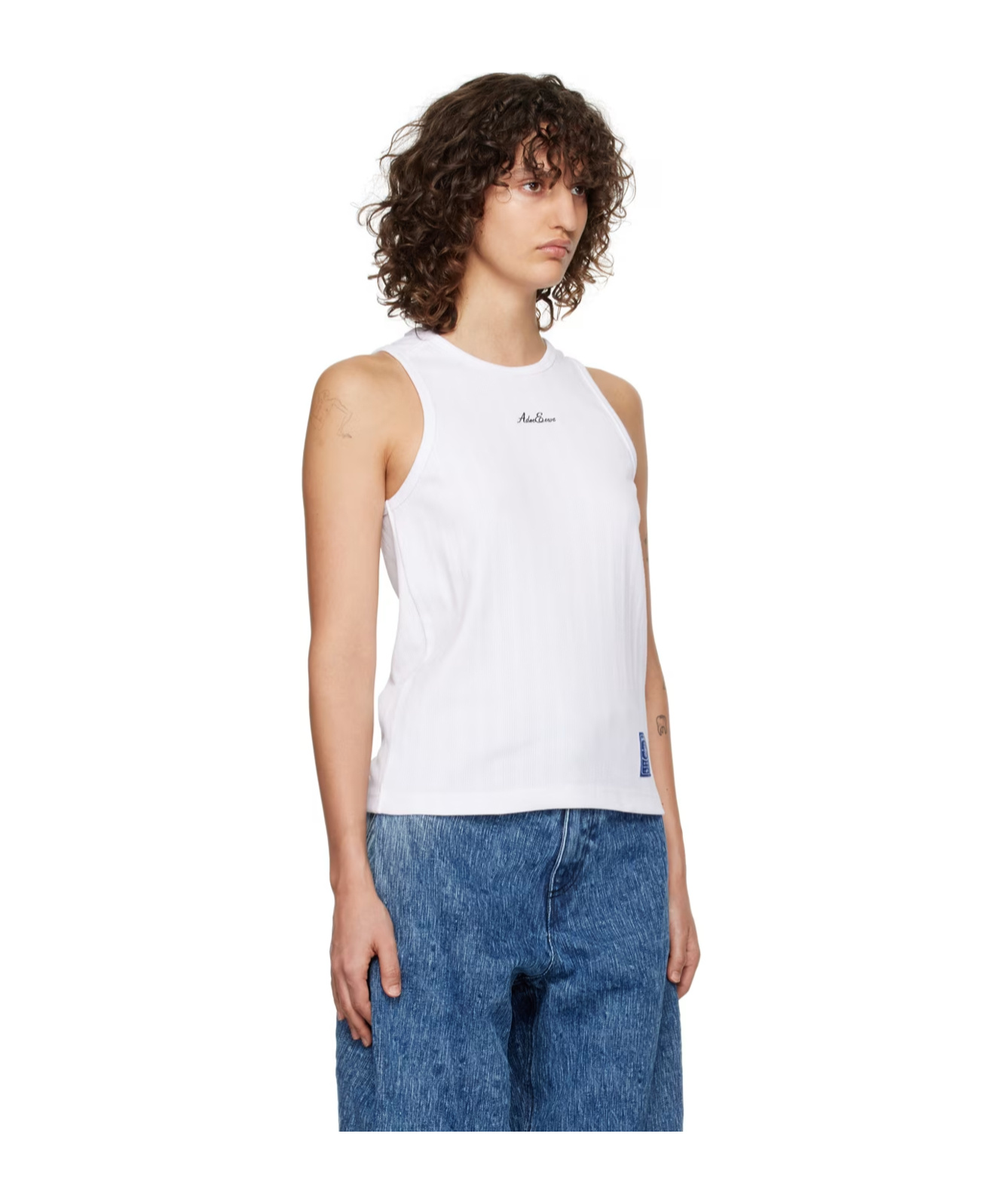 Ader Error Round-collar Embroidered Vest In White