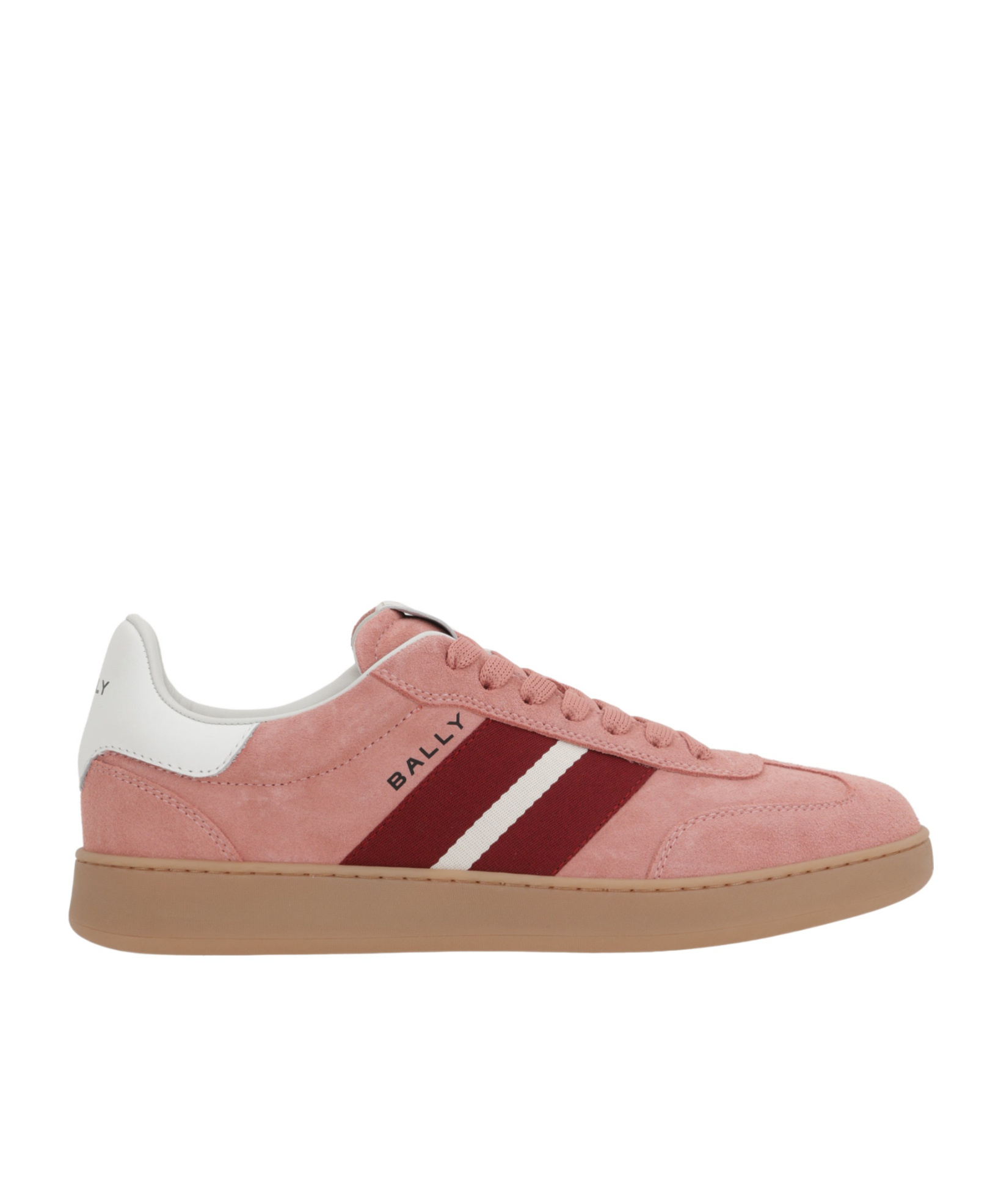 Bally Bocage Stripe Suede Sneakers In Pink