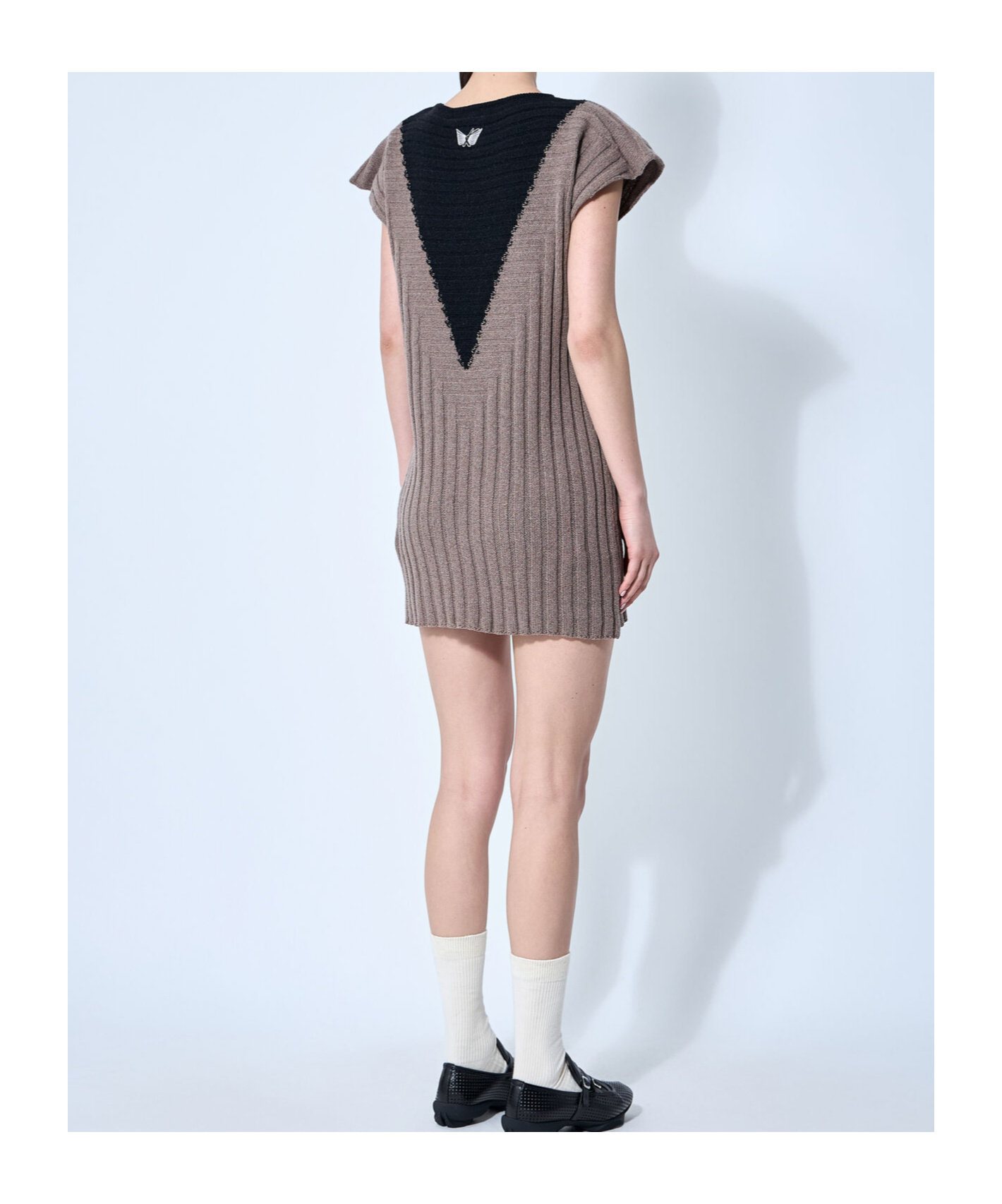 Kiko Kostadinov Dakota Knit Shift Dress In Gray