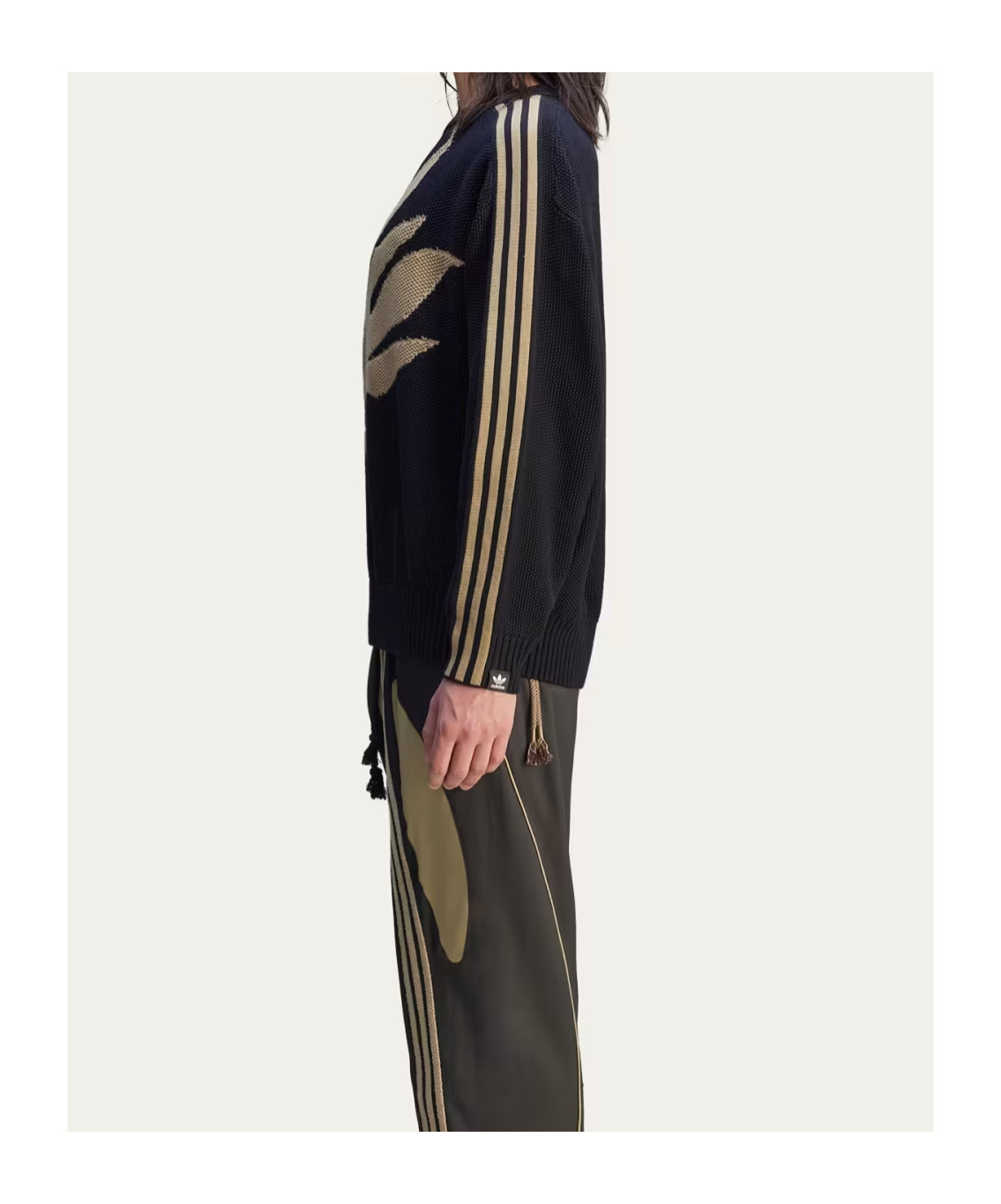Shop Adidas Originals Floral-embroidered Jumper In Black