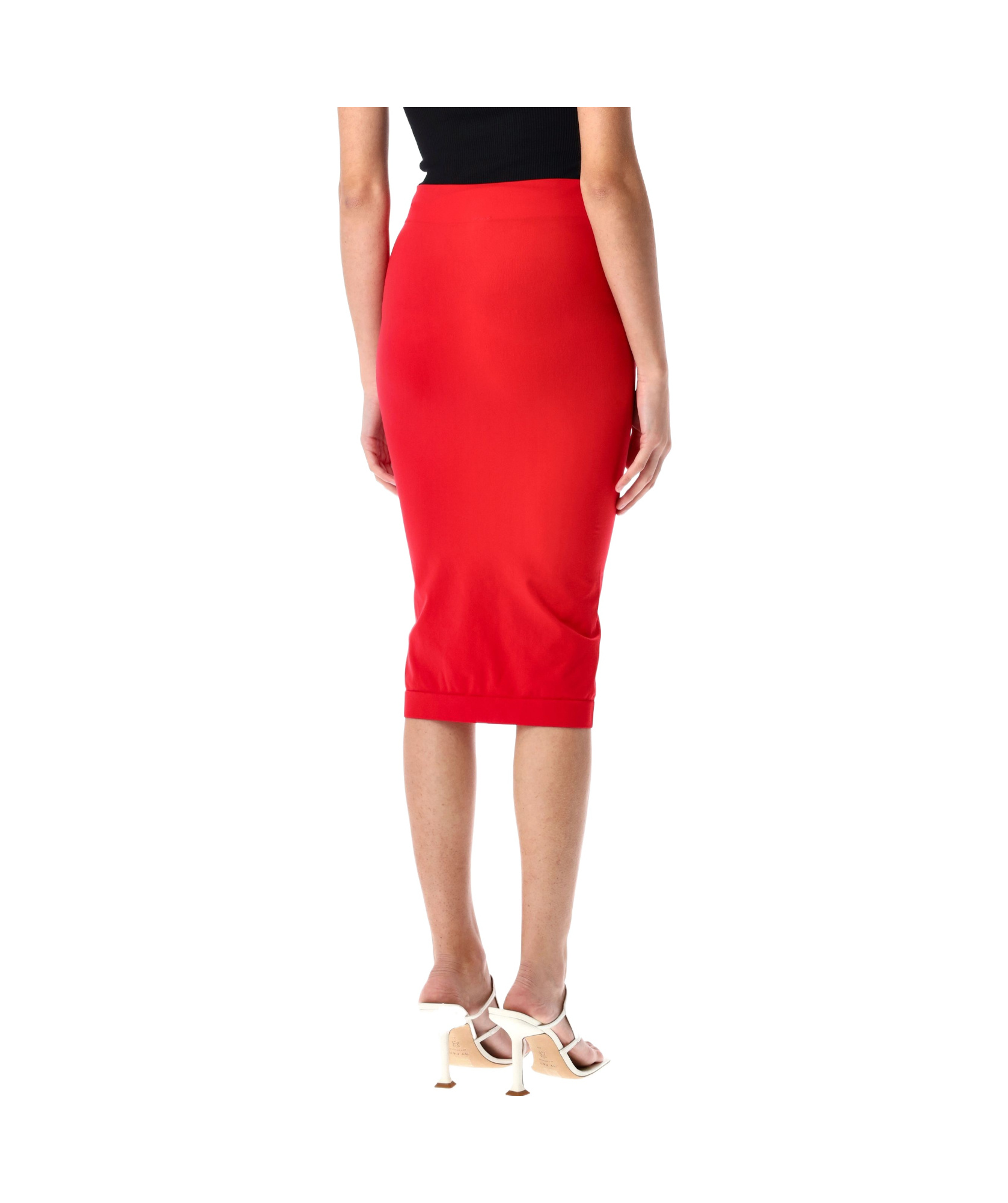 Andreädamo Technical Split Midi Skirt In Red