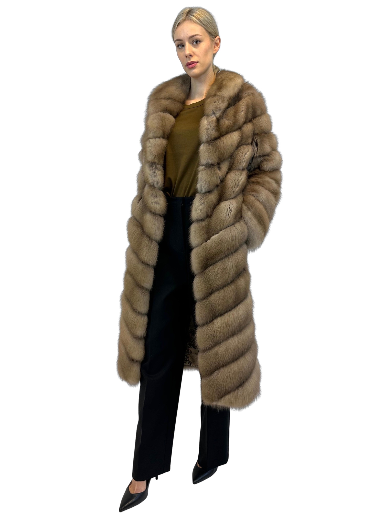 Liska Long-sleeved Fur In Brown