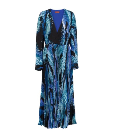 Altuzarra Antiparos Pleated Maxi Dress In Blue