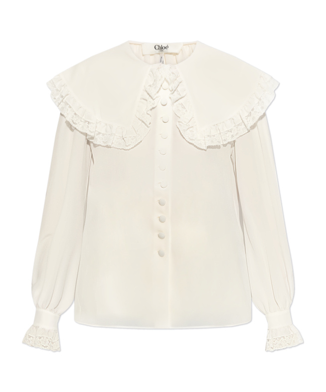 Chloé White Silk Shirt In Neutral