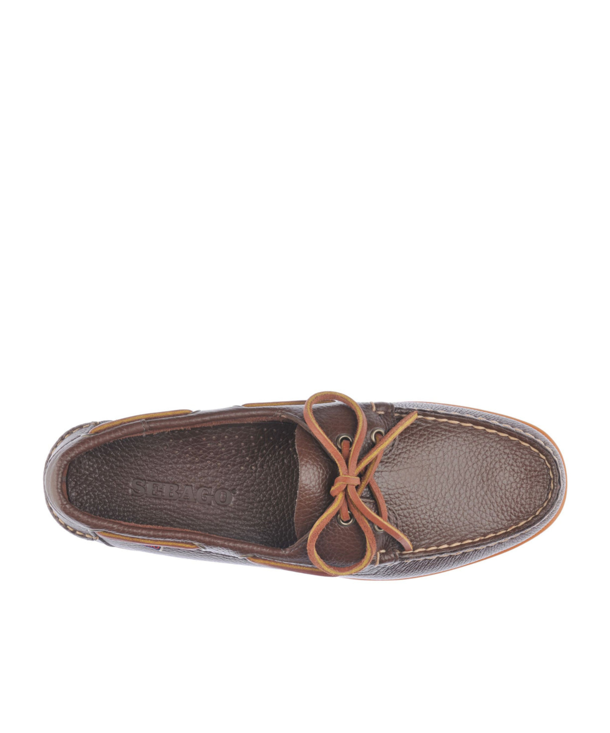 Sebago Lace-up Leather Boat Shoes In Brown
