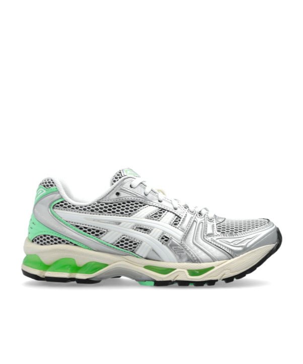 Asics Gel-kayano 14 Sneakers With Metallic Silver Upper In White