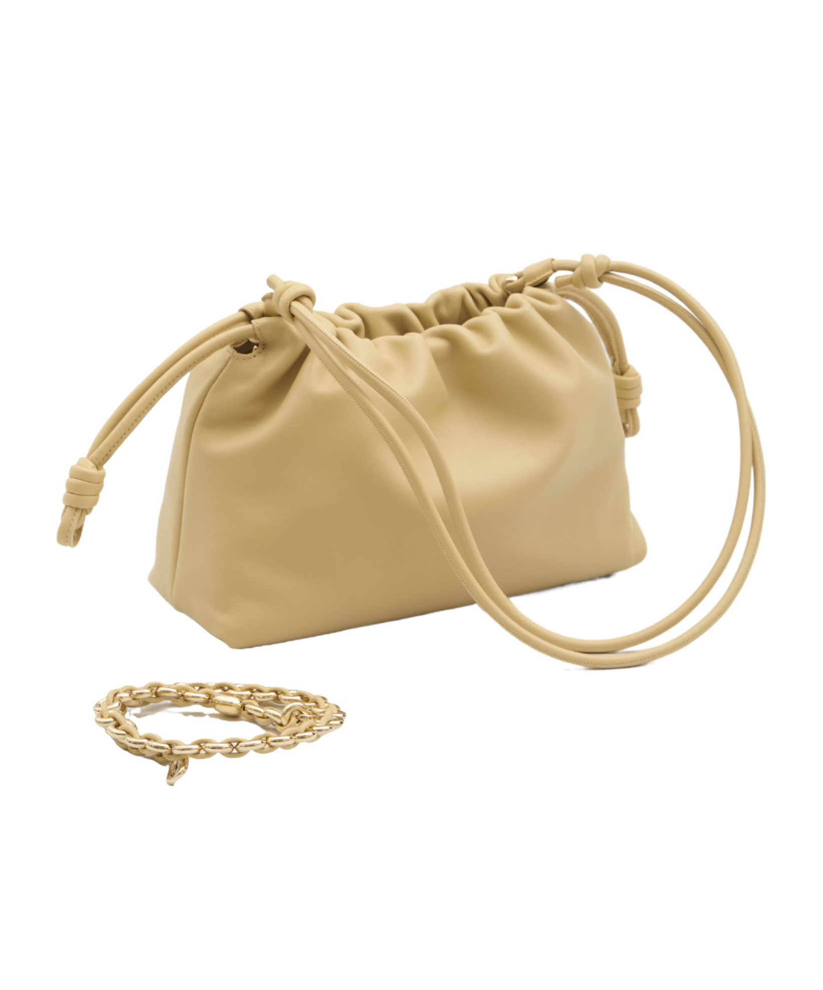 Loewe Mini Puzzle Leather Shoulder Bag In Nude