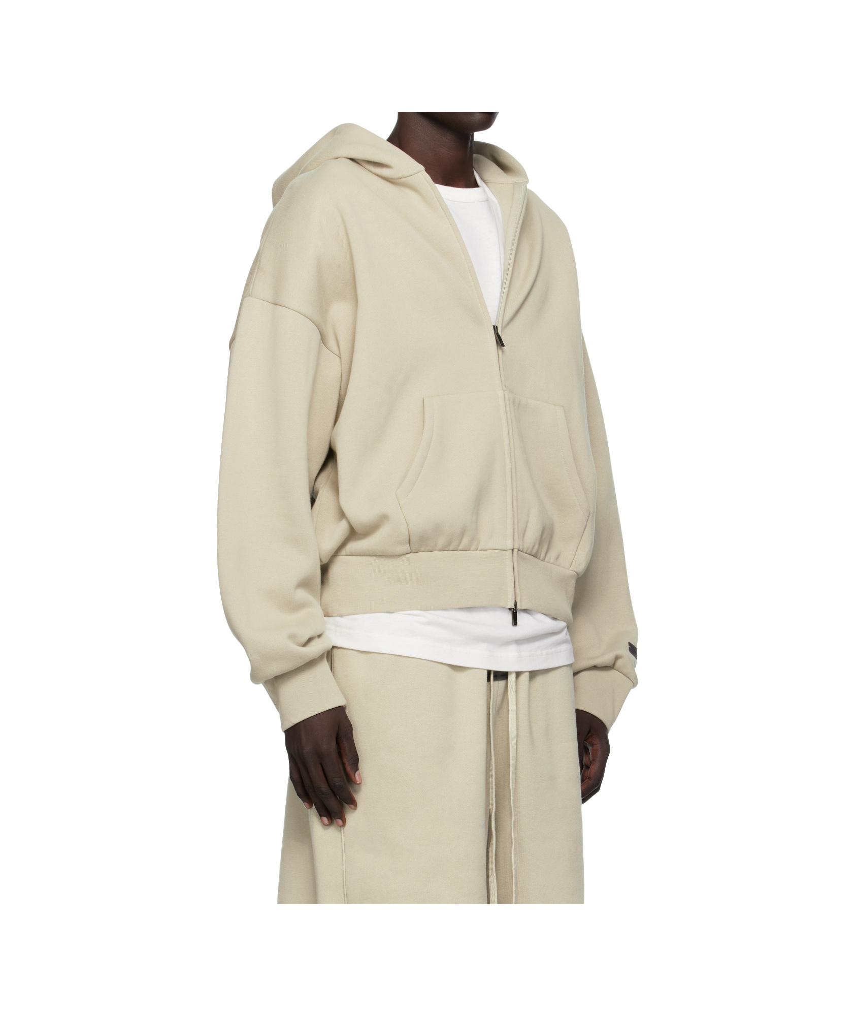Essentials Taupe Classic Fit Fleece Zip-up Hoodie In Neutral