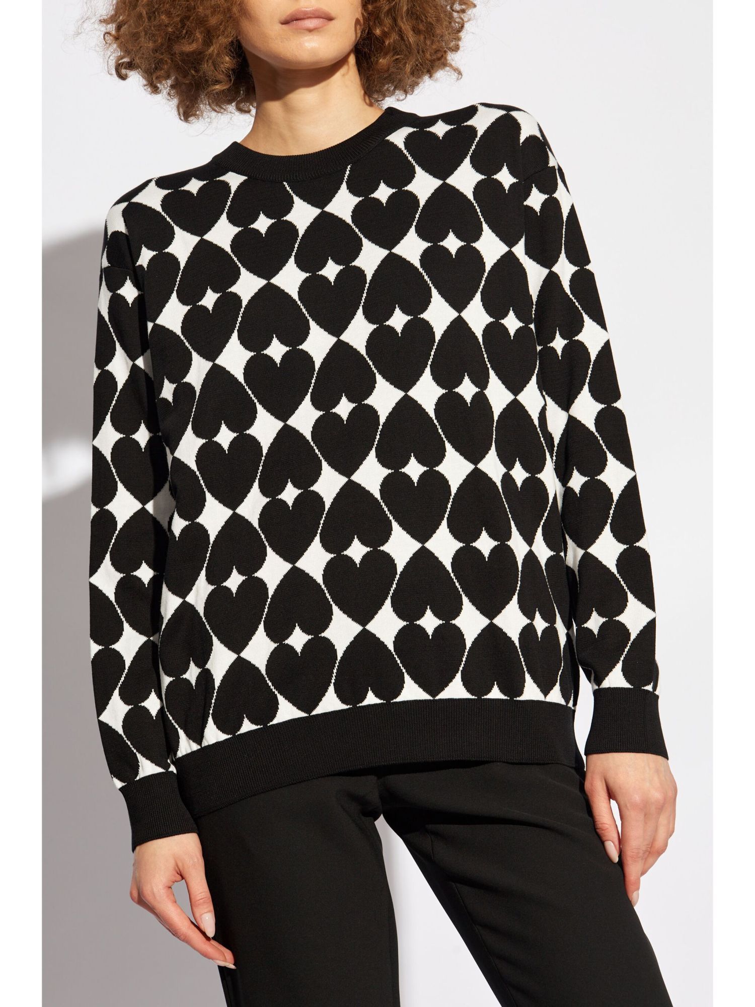 Moschino Sweater With Embroidered Pattern In Black