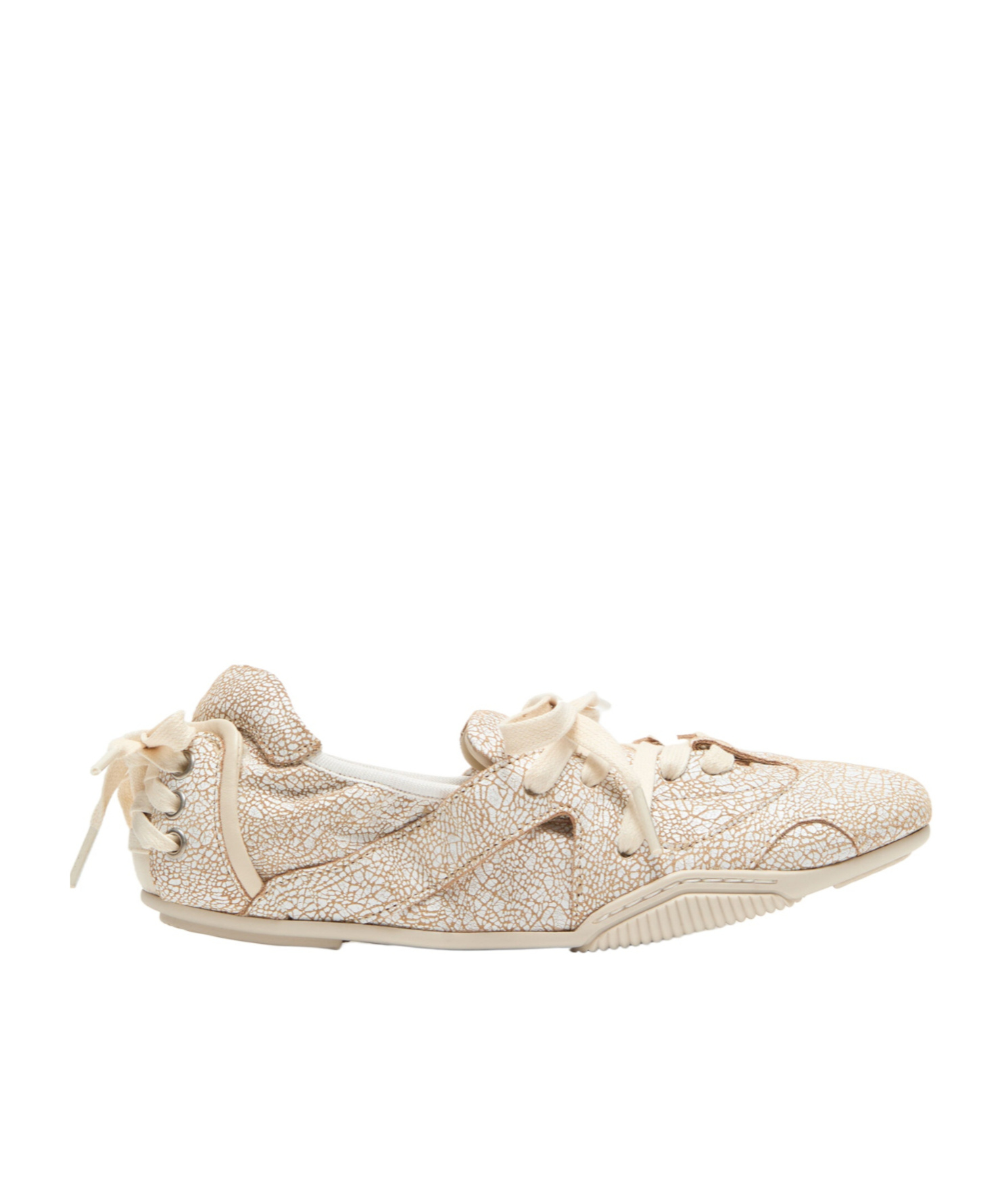 Acne Studios Ballerina Lace-up Sneaker With Premium Leather Uppers In Nude