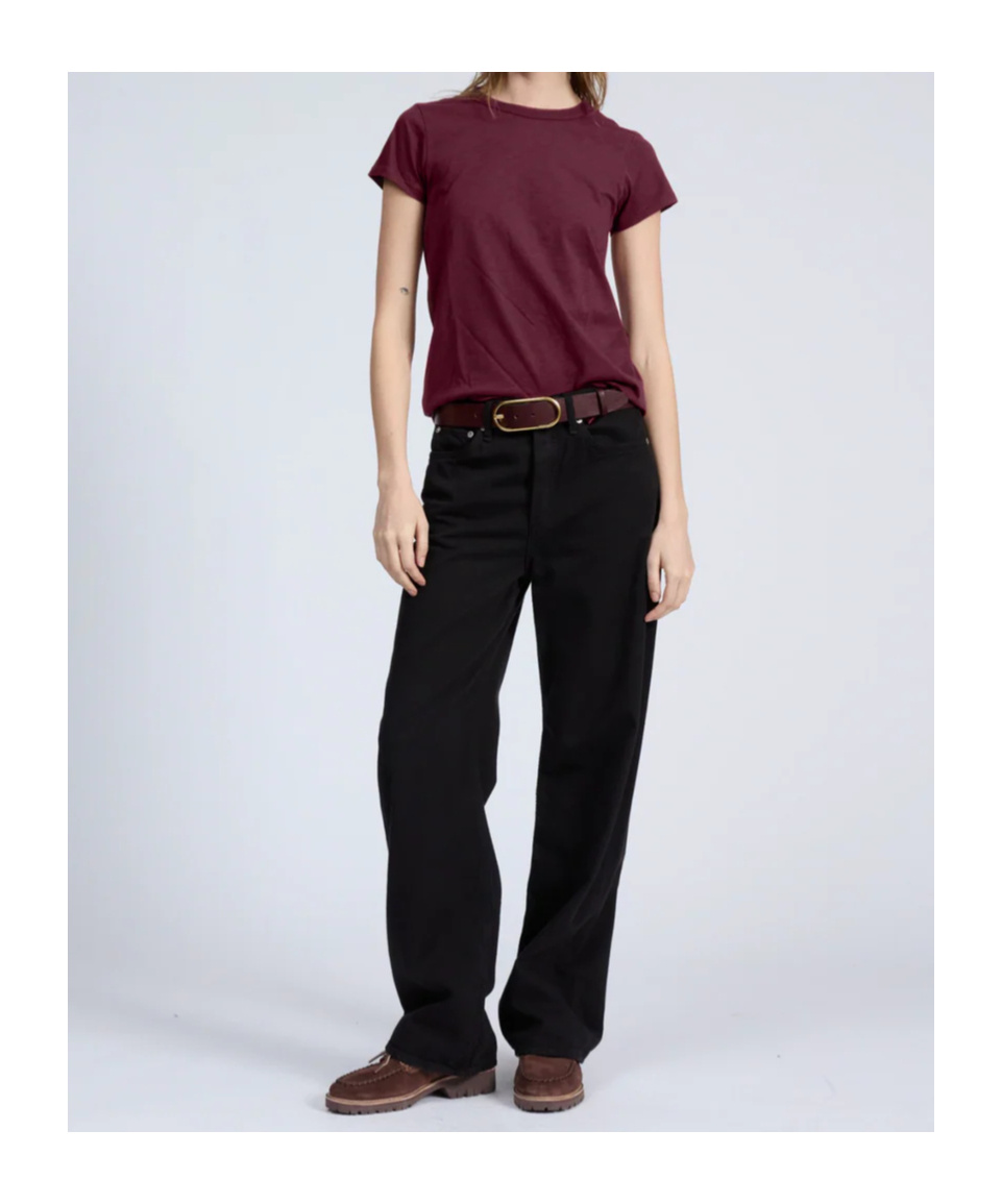 Rag & Bone Short-sleeved T-shirt In Burgundy