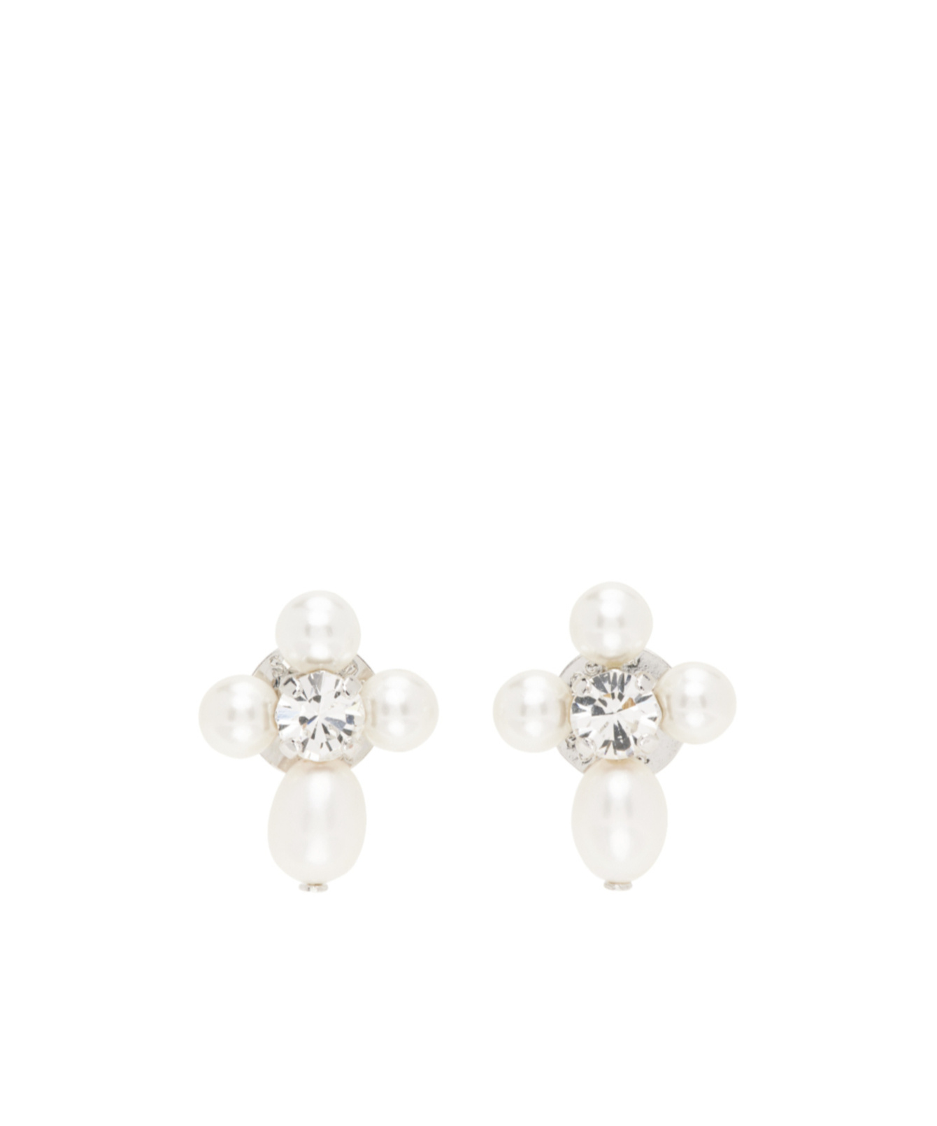 Simone Rocha Pearl Crystal Earrings In White