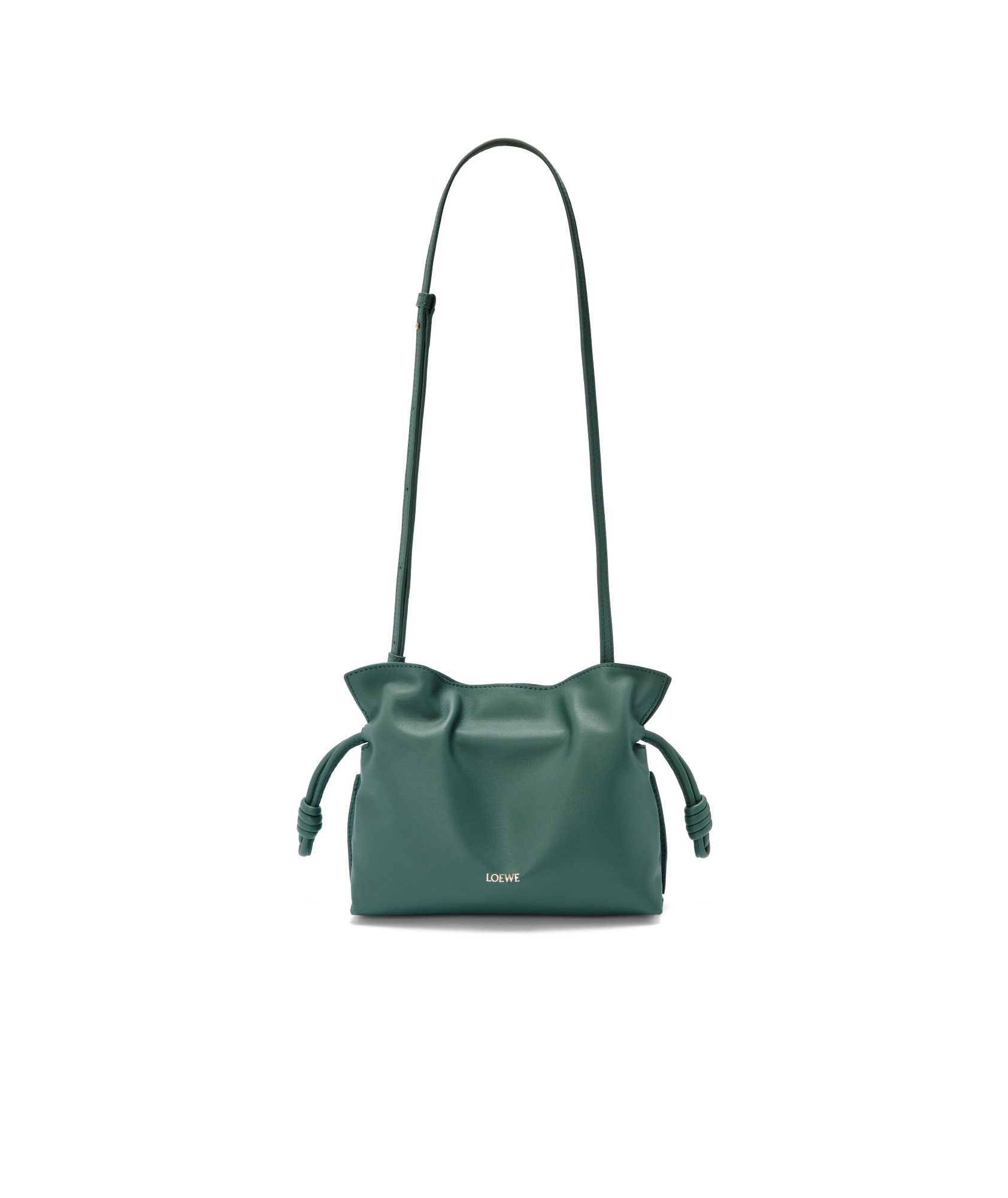 Loewe Medium Leather Flamenco Purse In Green