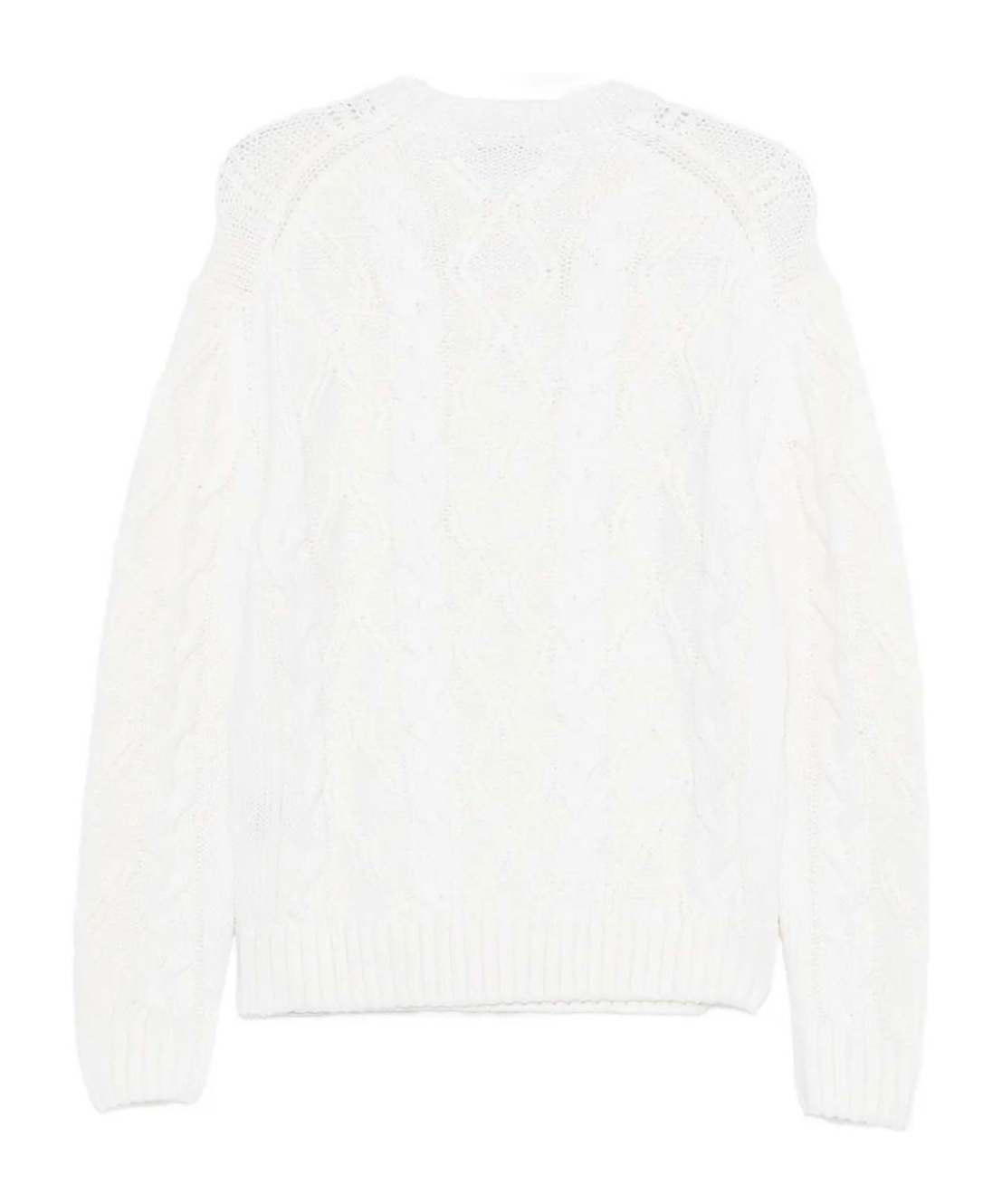 Paul & Shark Cable Knit Crewneck Wool Sweater Clothing In White
