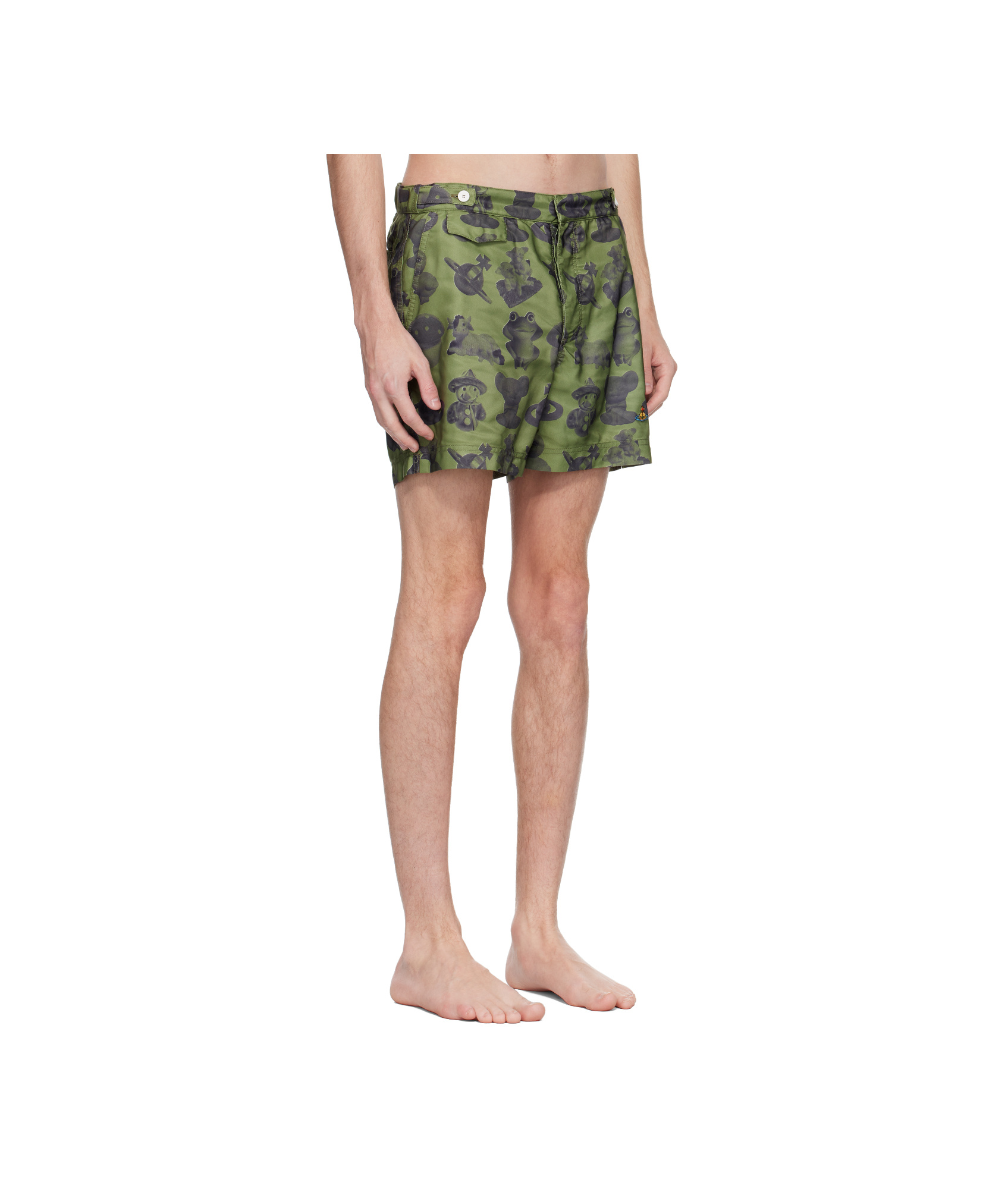 Vivienne Westwood Green Figurines Classic Swim Shorts In Green