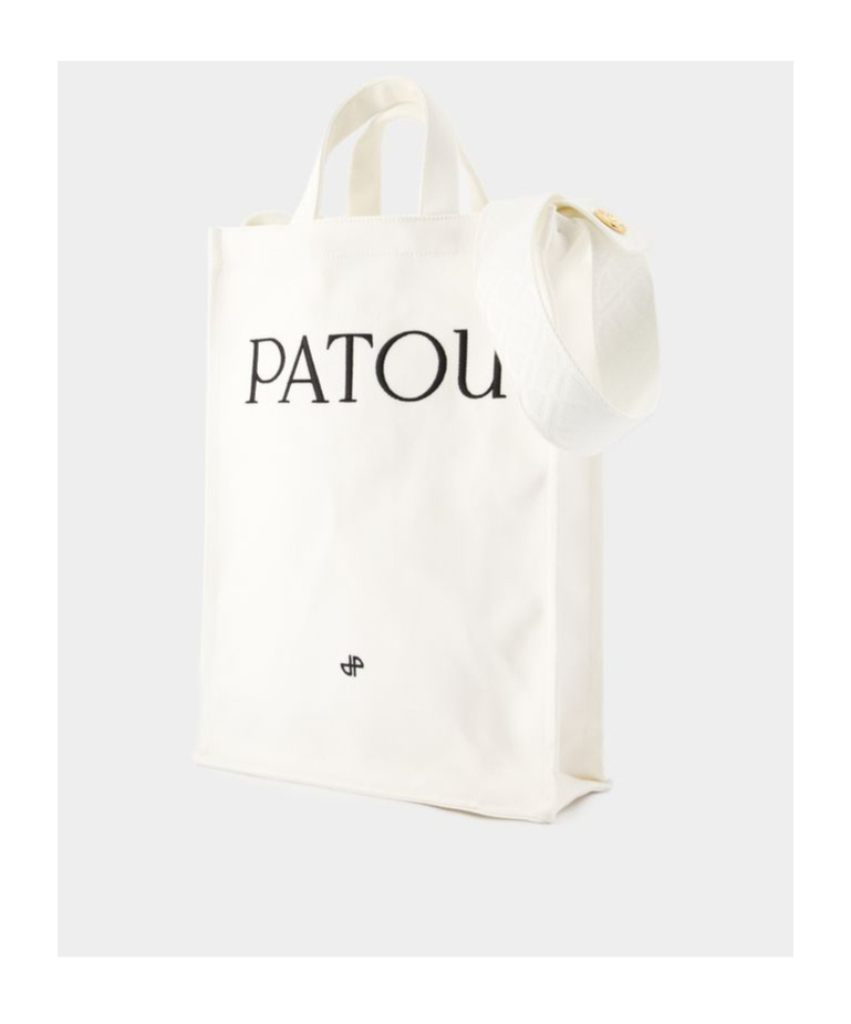 Patou Vertical Shopper Bag In White