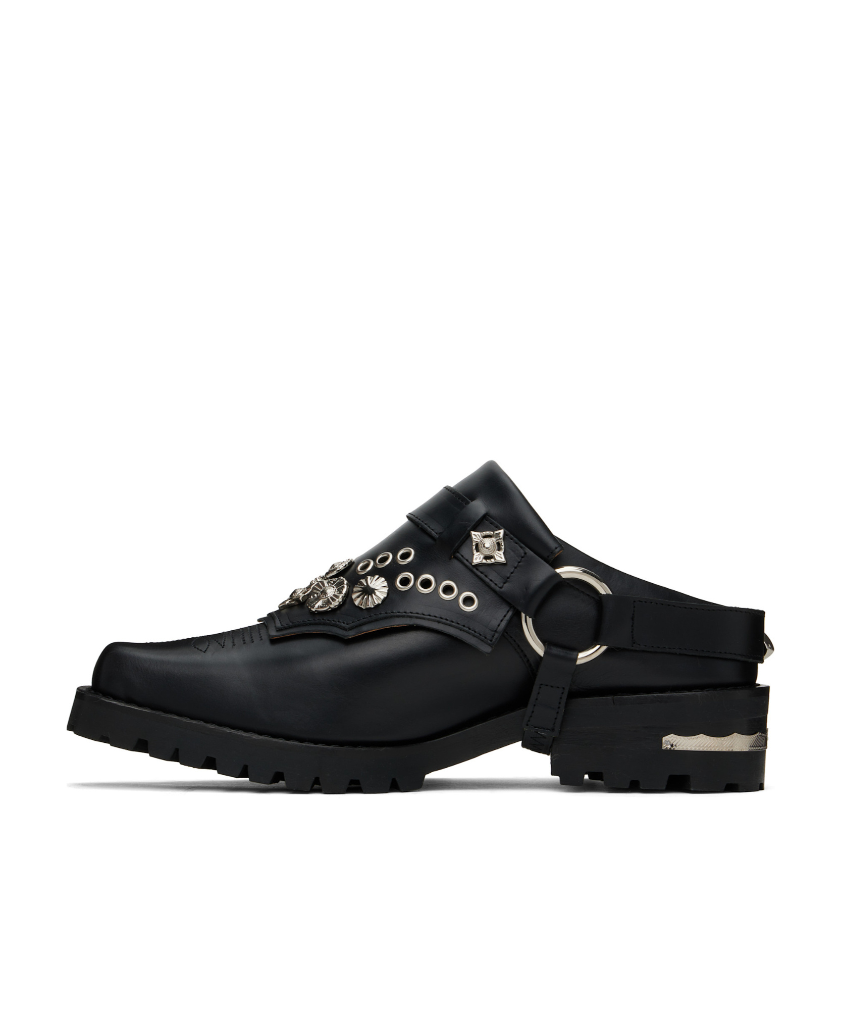 Toga Virilis Square Toe Mules In Black