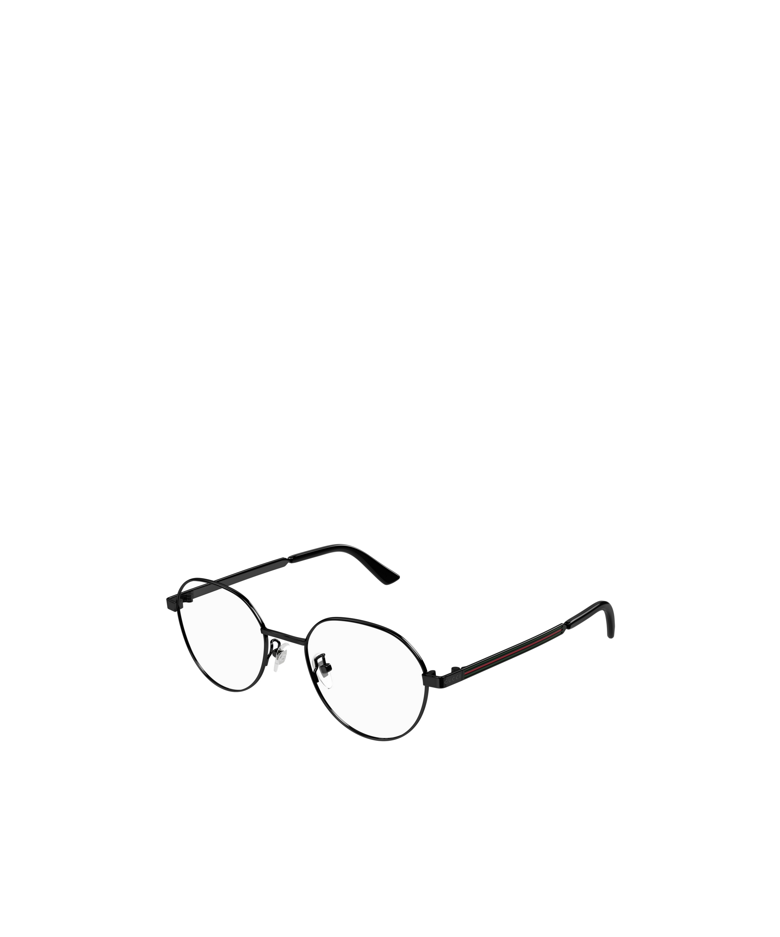 Gucci Web-stripe Oval-frame Glasses In Black