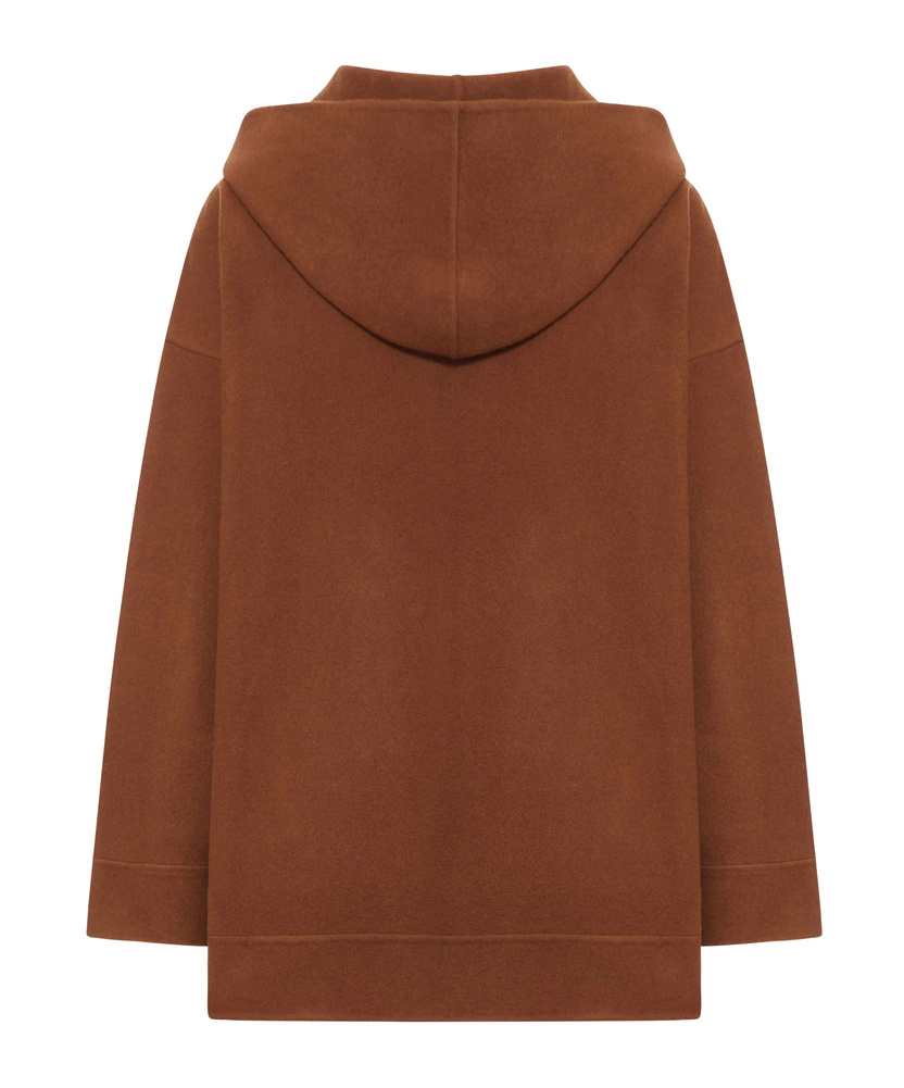 Max Mara Long-sleeved Sweatshirt Jacket In Brown