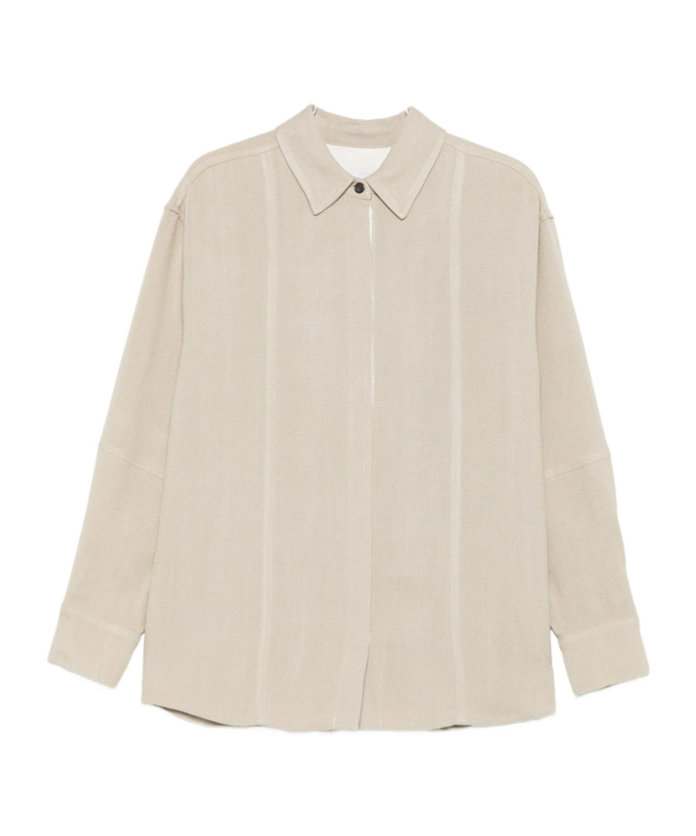 Iro Panelled Collared Shirt In Gold