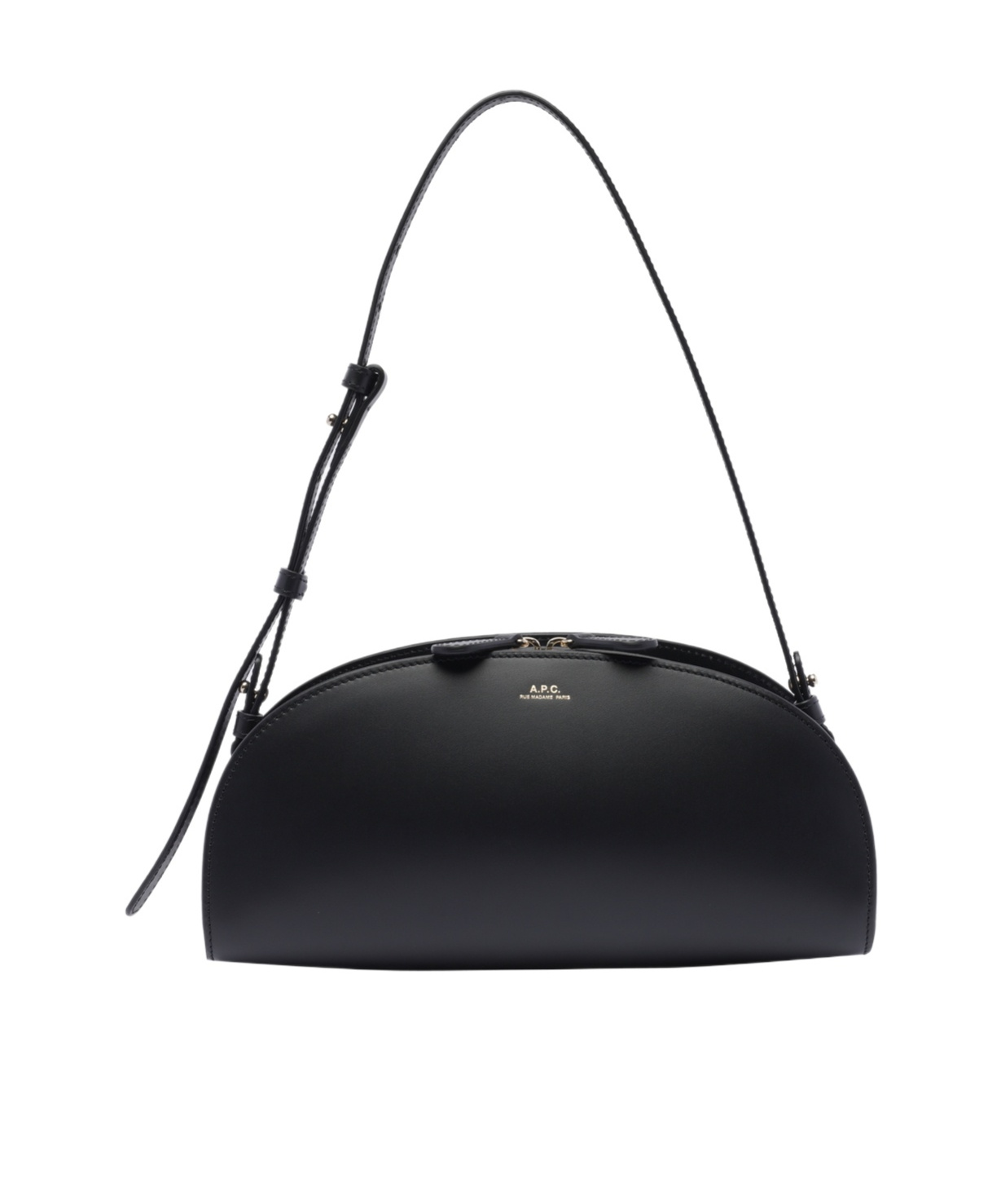 Apc Mini Demi-lune Structured Shoulder Handbag In Black