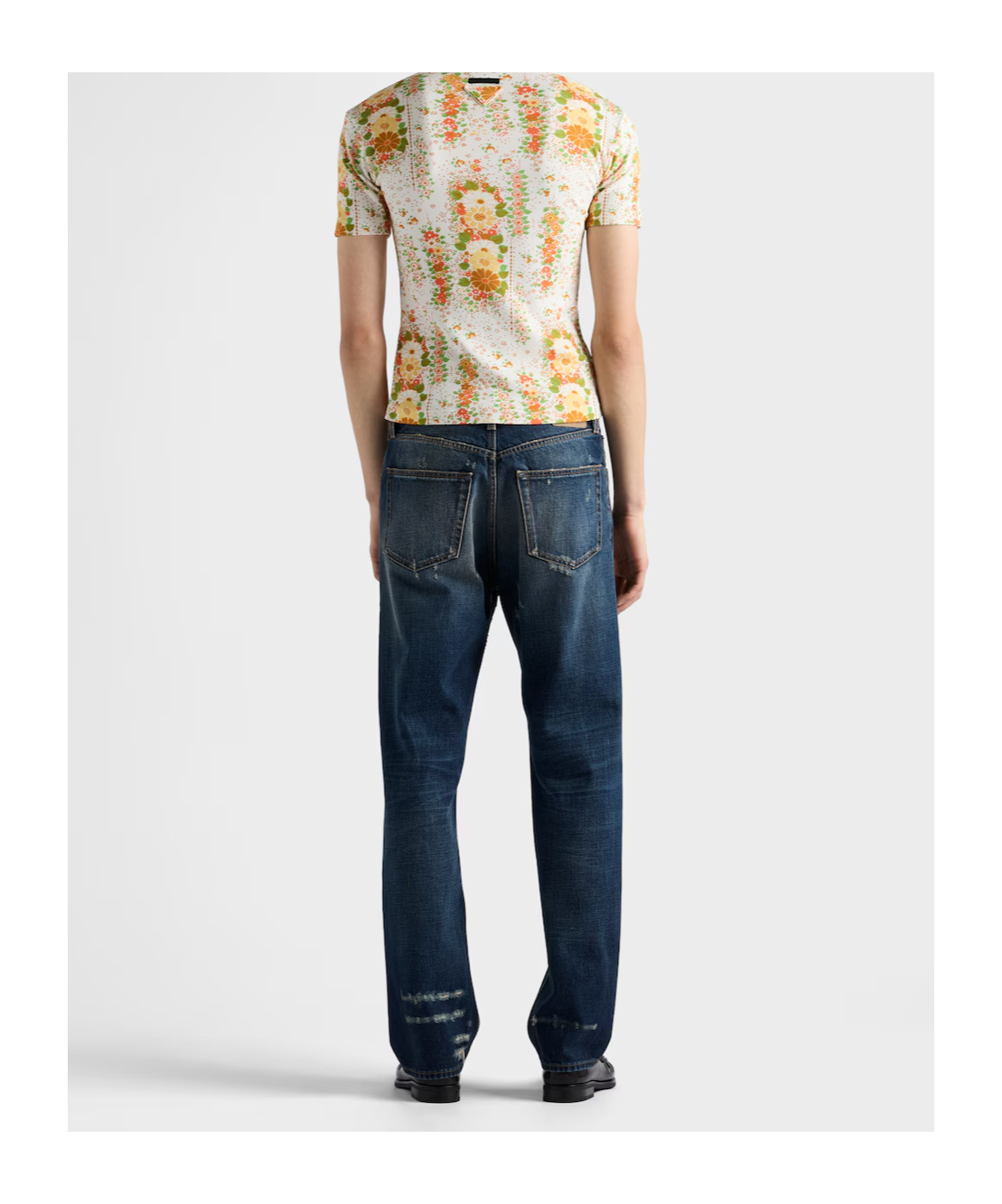 Prada Regular Washed Denim Jeans In Blue